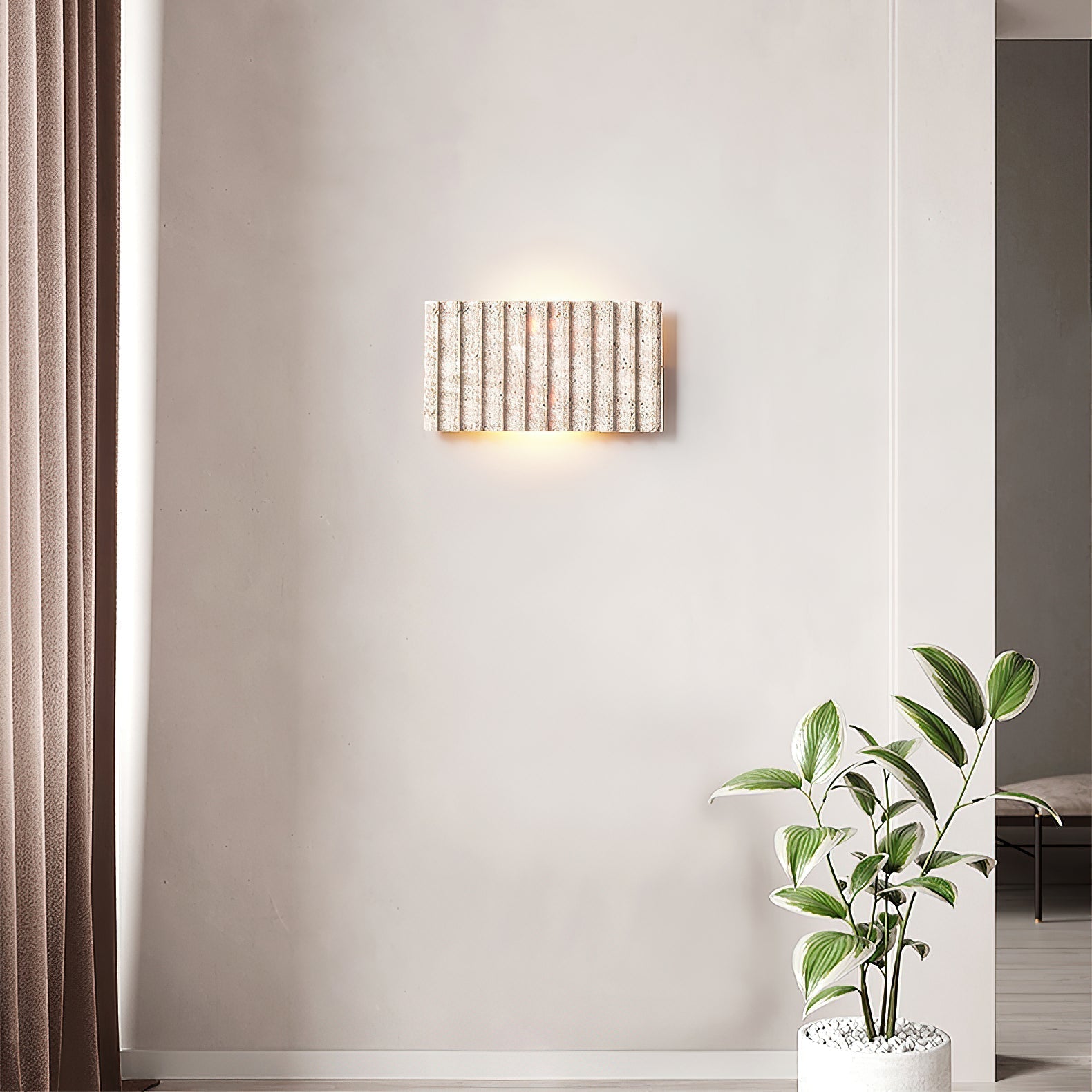 Othaus Modern Minimalist Beige Travertine Wall Lamp - Letslighting
