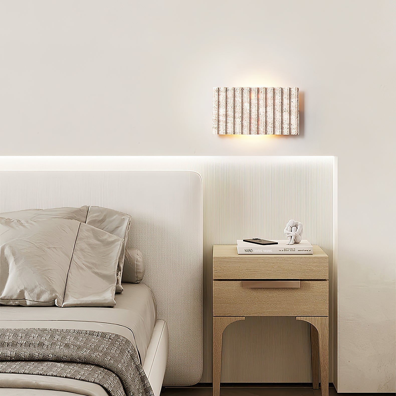 Othaus Modern Minimalist Beige Travertine Wall Lamp - Letslighting