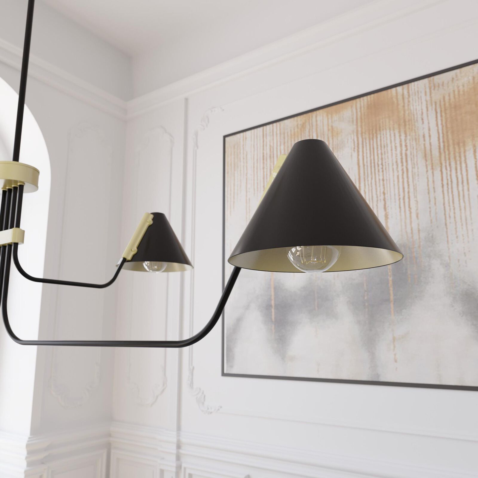 Cucarara Vintage Industrie Insel Schwarz Kronleuchter-Letslighting