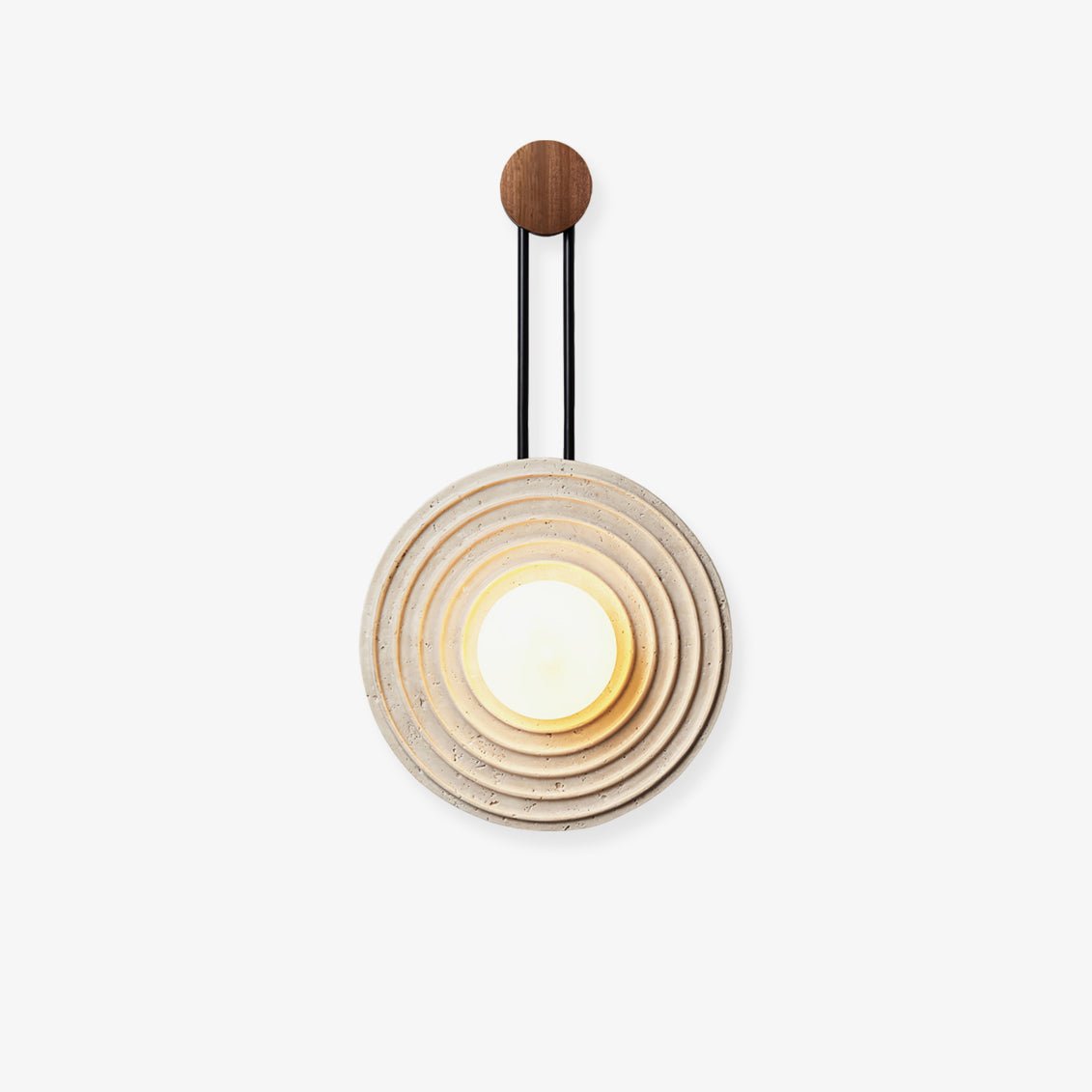 Isoror Spiral-Ring Travertine Wall Light - Neutralighting