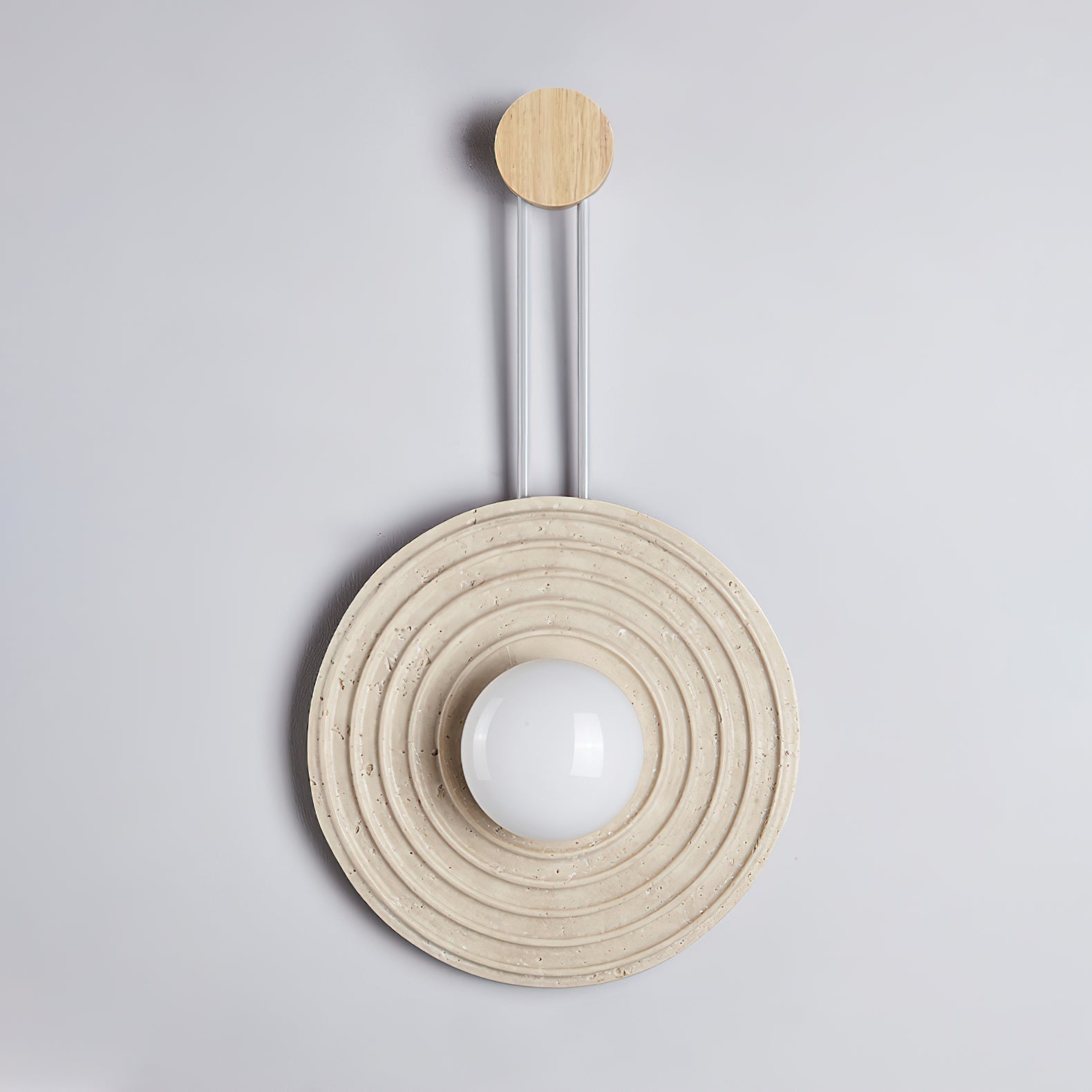 Isoror Spiral-Ring Travertine Wall Light - Neutralighting