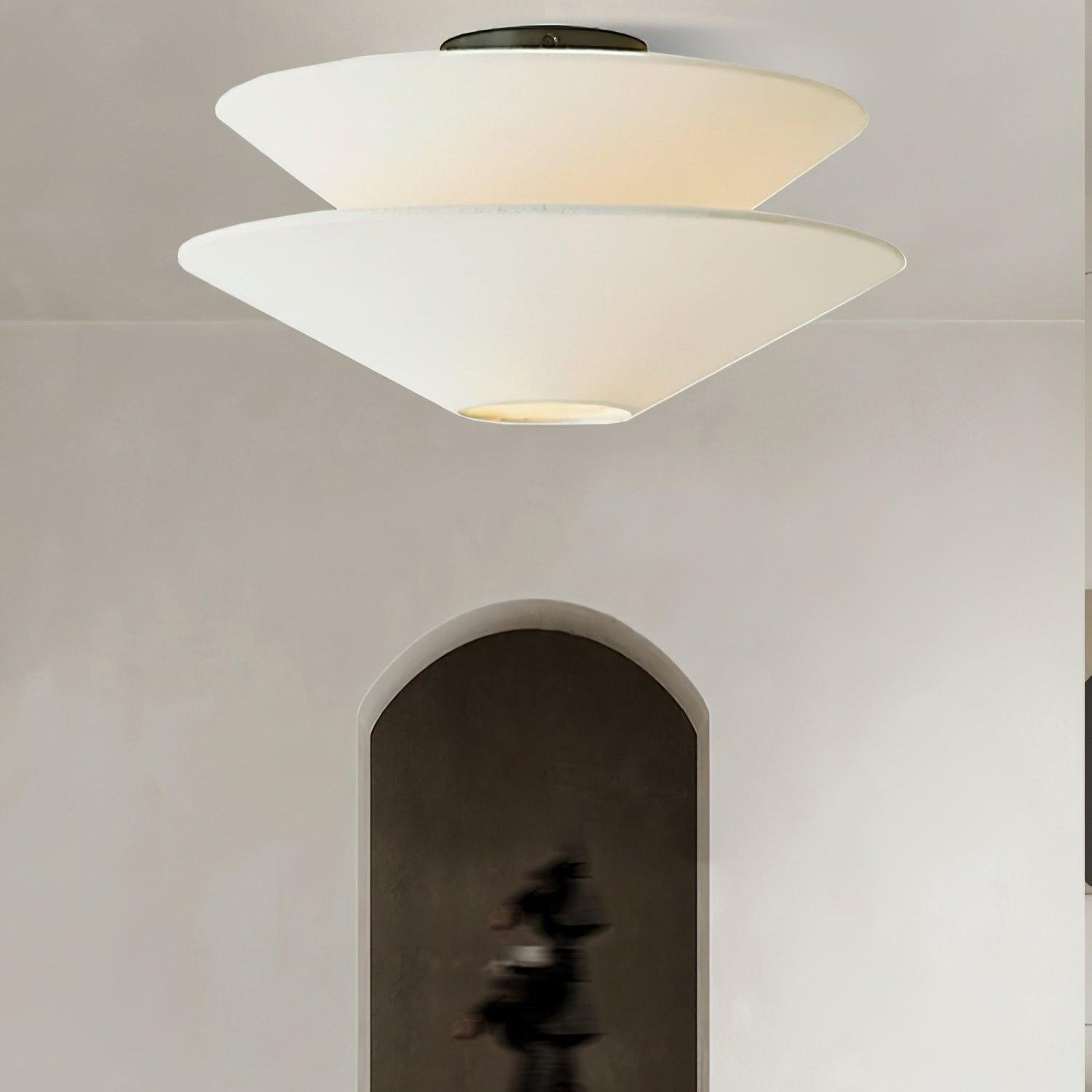 Lina Deckenleuchte mit doppeltem Kegelschirm aus Stoff