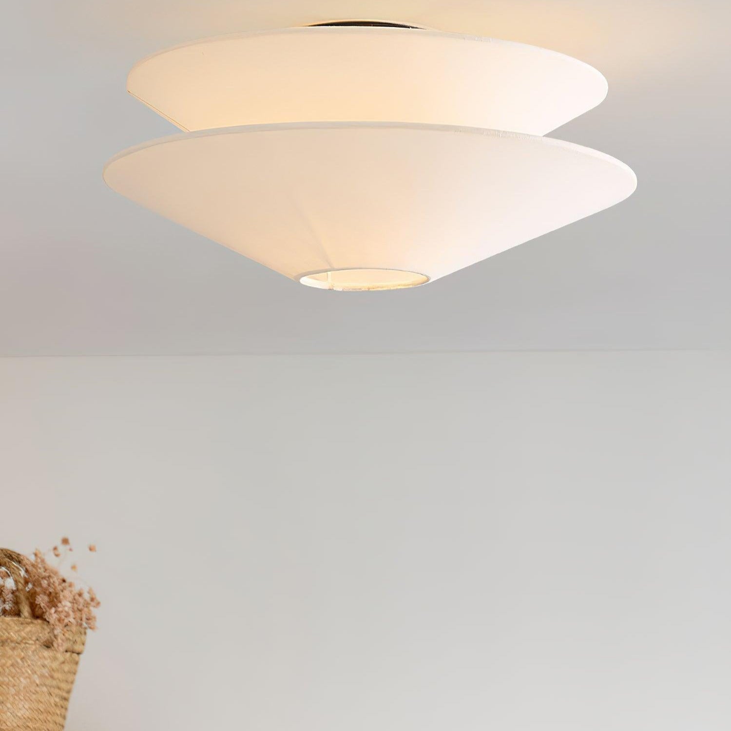 Lina Deckenleuchte mit doppeltem Kegelschirm aus Stoff