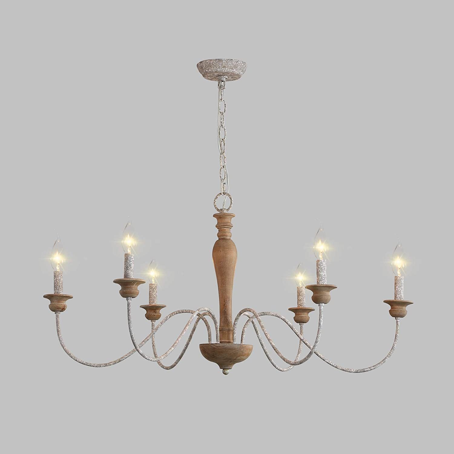 Illoros Holz Kerze Handgeschnitzt Vintage Kronleuchter-Letslighting