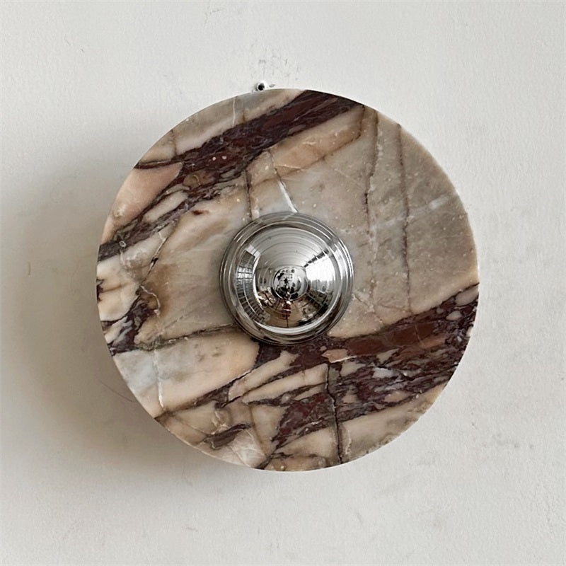 Alter Modern Minimalist Round Marble Metal Sconce Wall Lamp - Letslighting