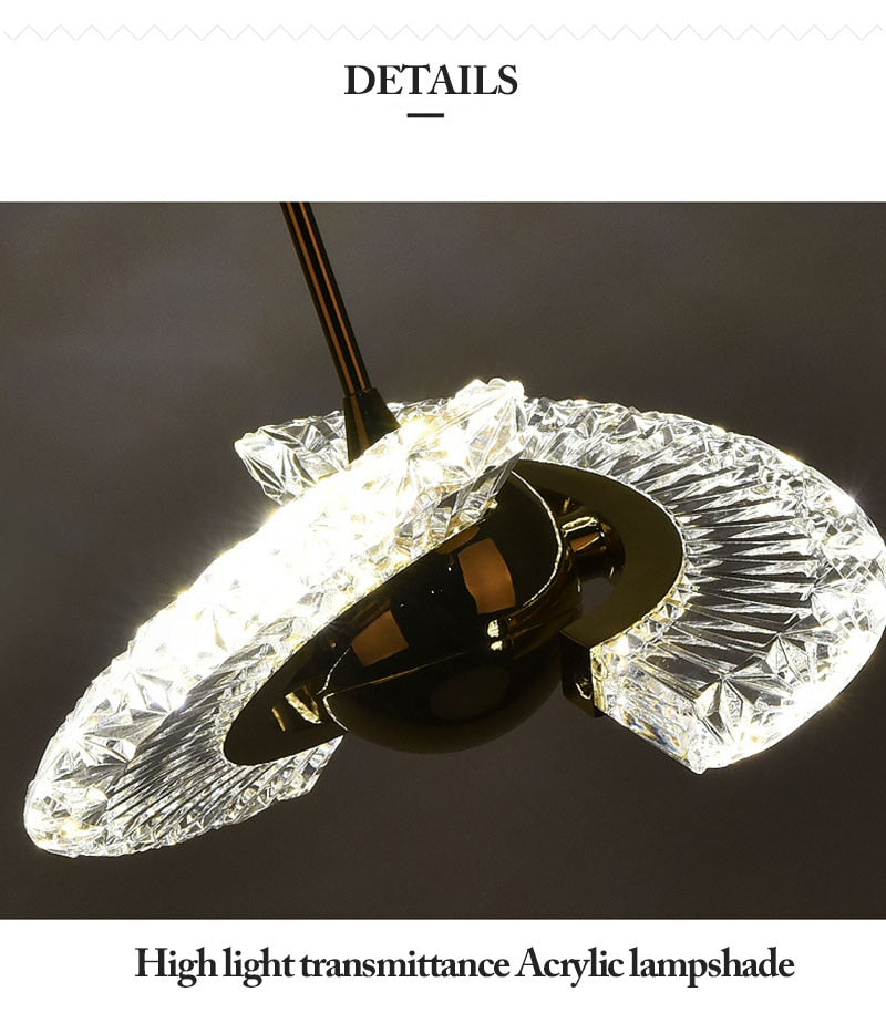 Kristy Modern LED Pendelleuchte Drehbare Gold Esstisch/Schlaf/WohnzimmerMetall Acryl