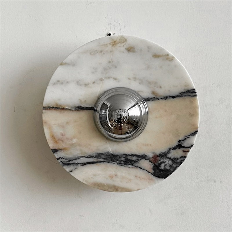 Alter Modern Minimalist Round Marble Metal Sconce Wall Lamp - Letslighting