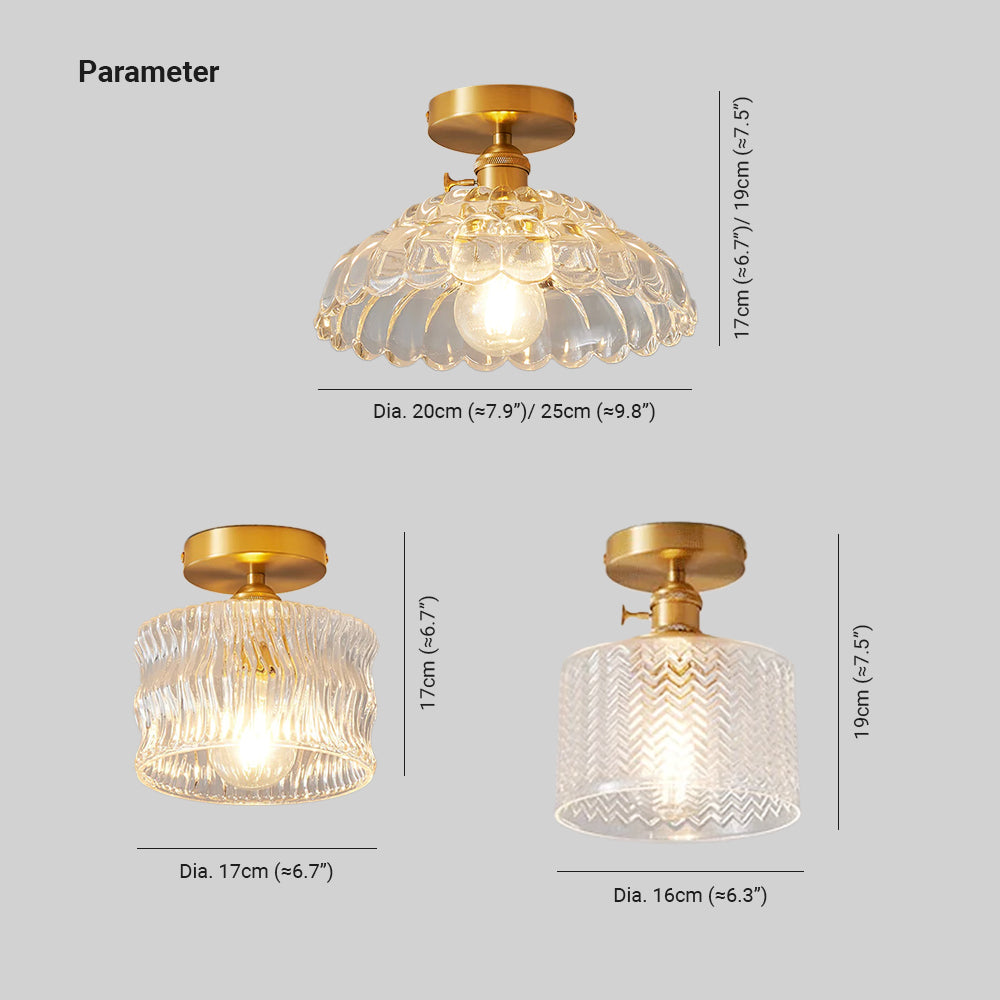 Arisha Luxuriöse Deckenleuchte Metall Glas Flur