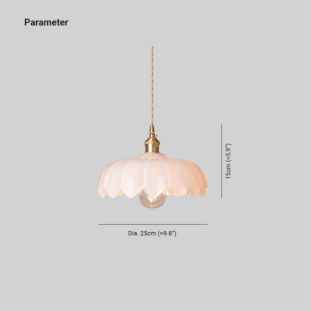 Valentina Retro LED Pendelleuchte Glas/Metall Blume Esszimmer