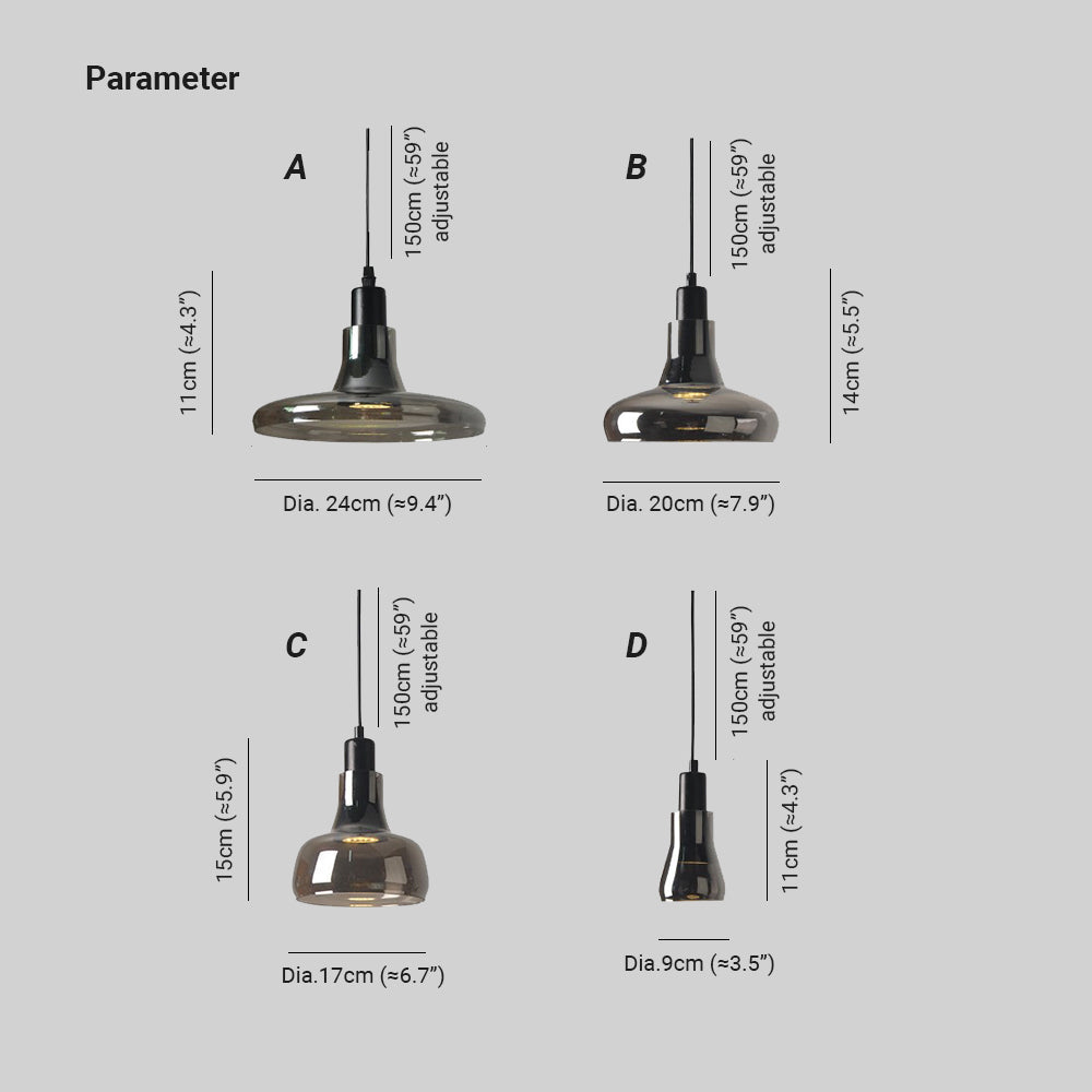Valentina Modern Pendelleuchte Glas Wohn/Arbeits/Esszimmer