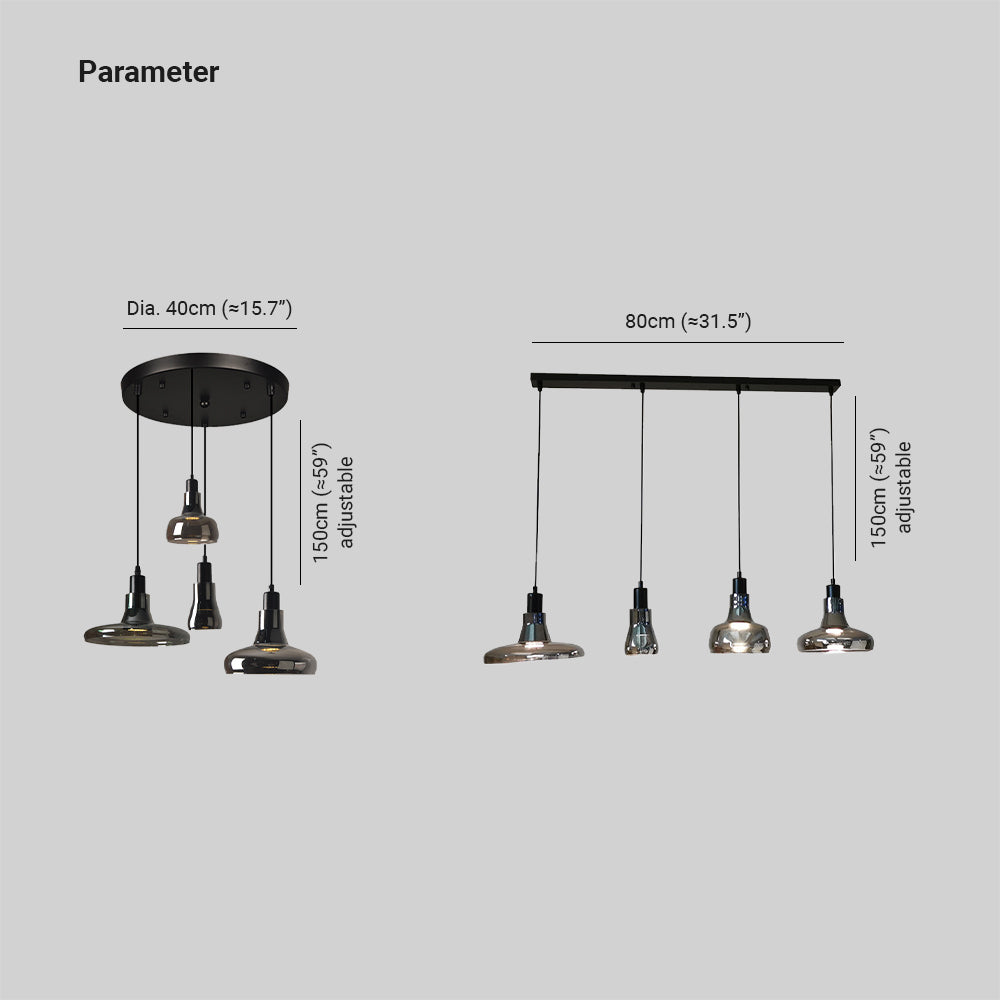 Valentina Modern Pendelleuchte Glas Wohn/Arbeits/Esszimmer