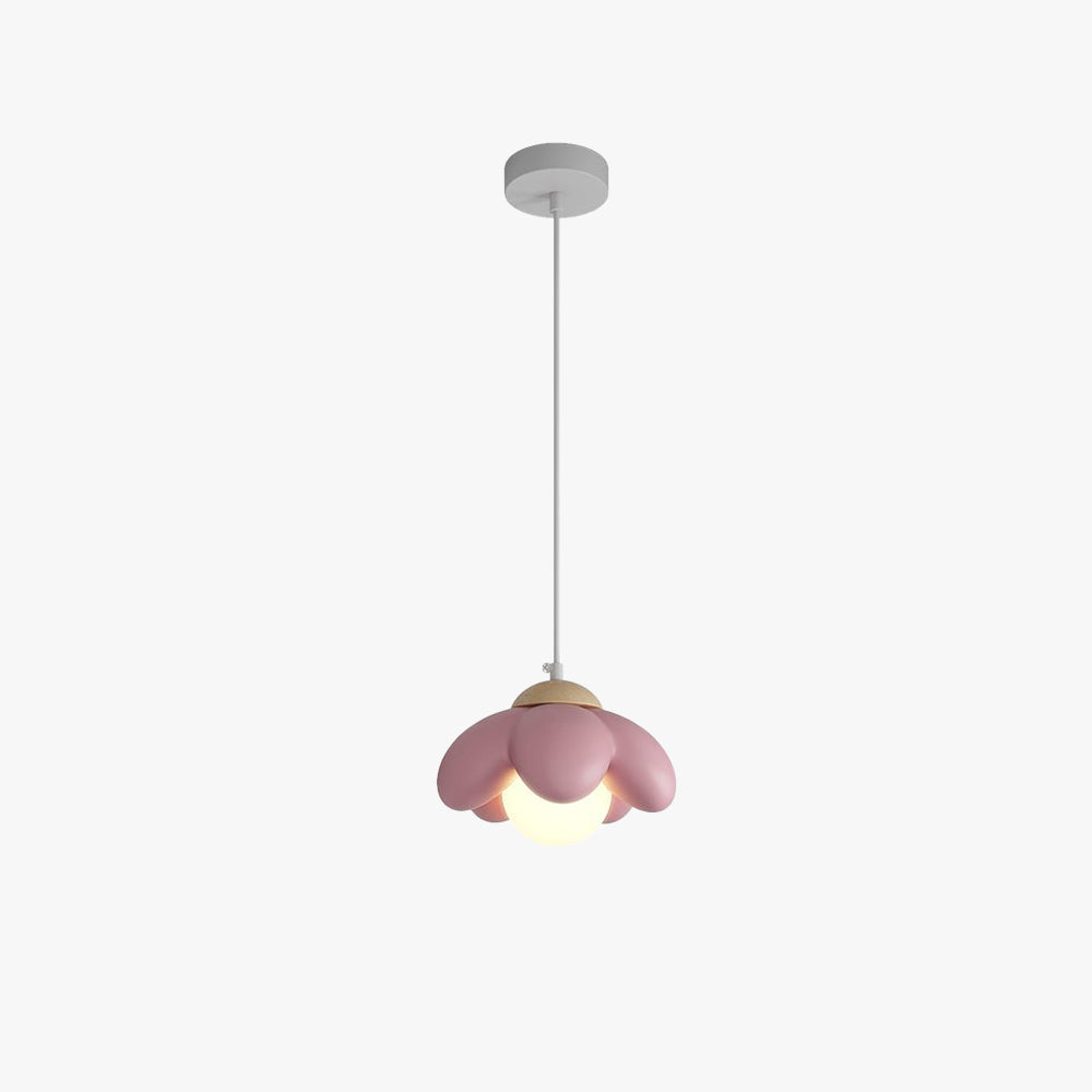 Valentina Modern Blume LED Pendelleuchte Holz Schlafzimmer