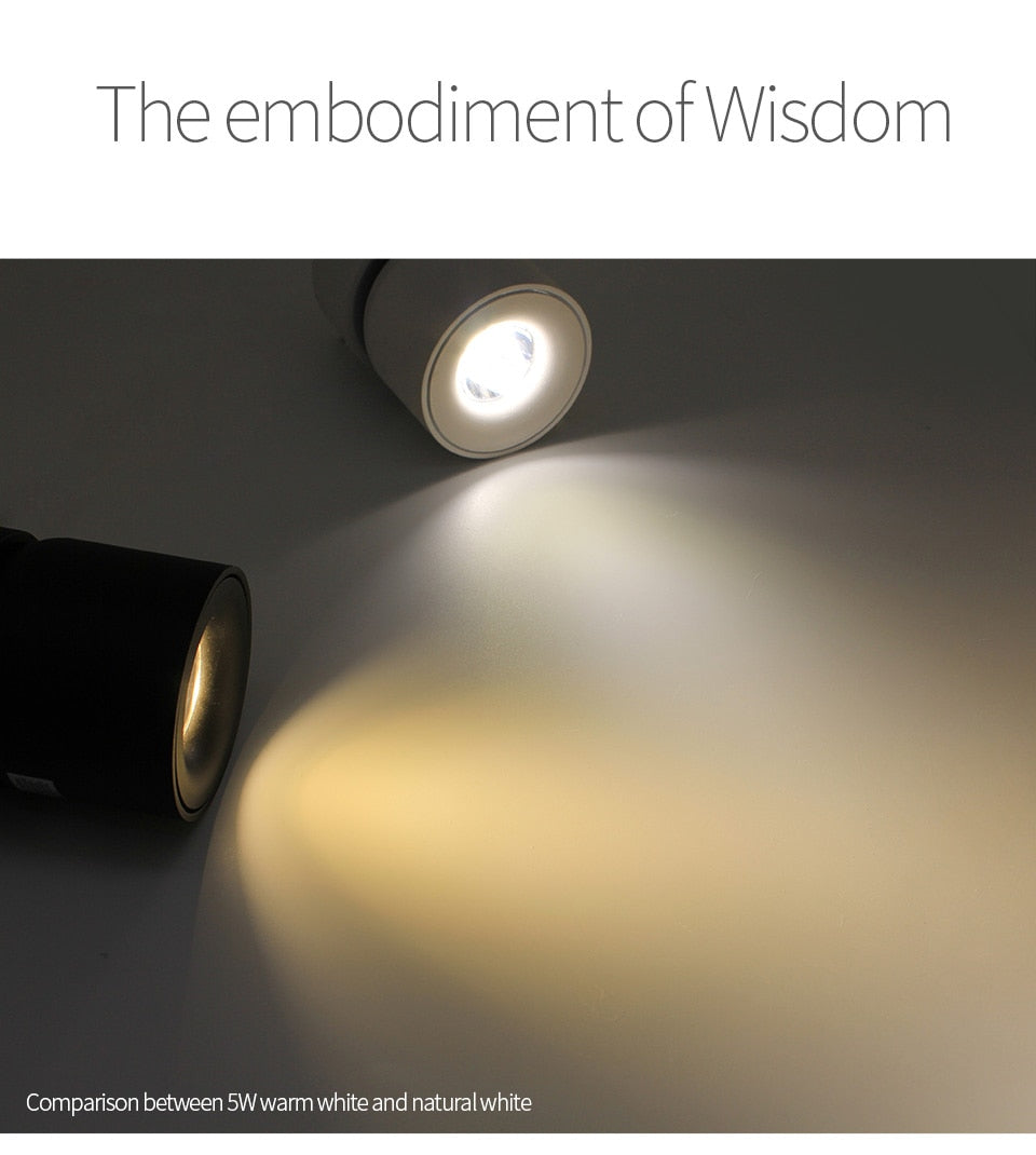 Aim Modern Zylinder LED Wandleuchte Schwarz/Weiß Flur