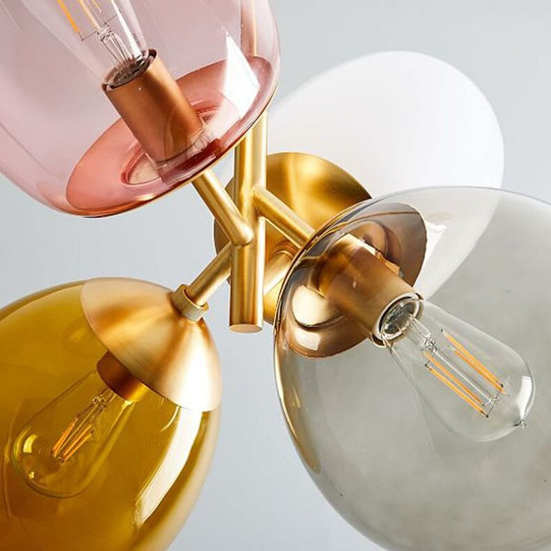 Valentina LED Pendelleuchte Glaskugel Bunt Esstisch/Schlaf/Wohnzimmer Metall Glas