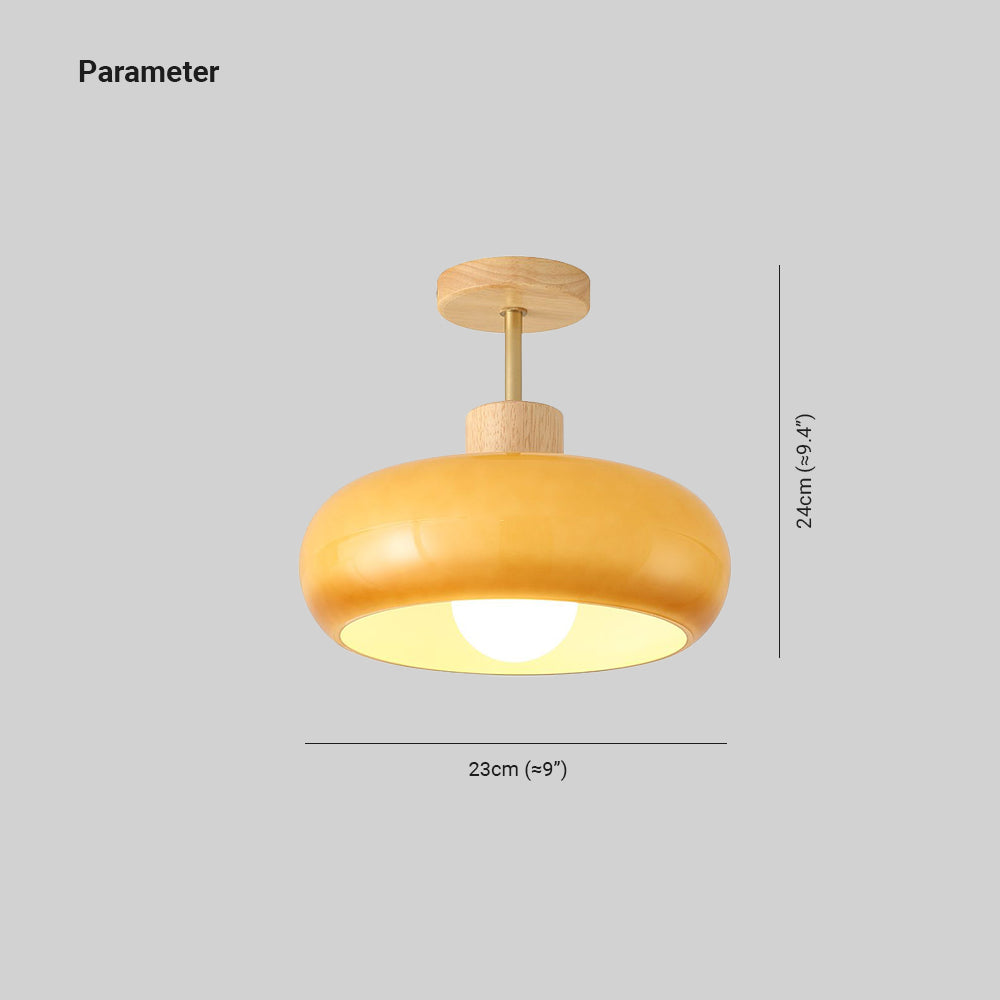 Arisha Modern LED Deckenleuchte Holz Glas Schlafzimmer Arbeitszmmer Flur