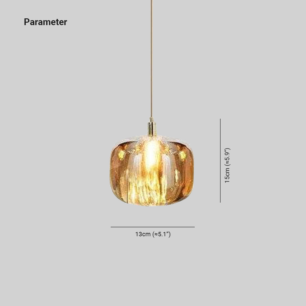 Valentina Modern Kugel LED Pendelleuchte Bernstein/Klar/Rauchgrau Esszimmer Glas