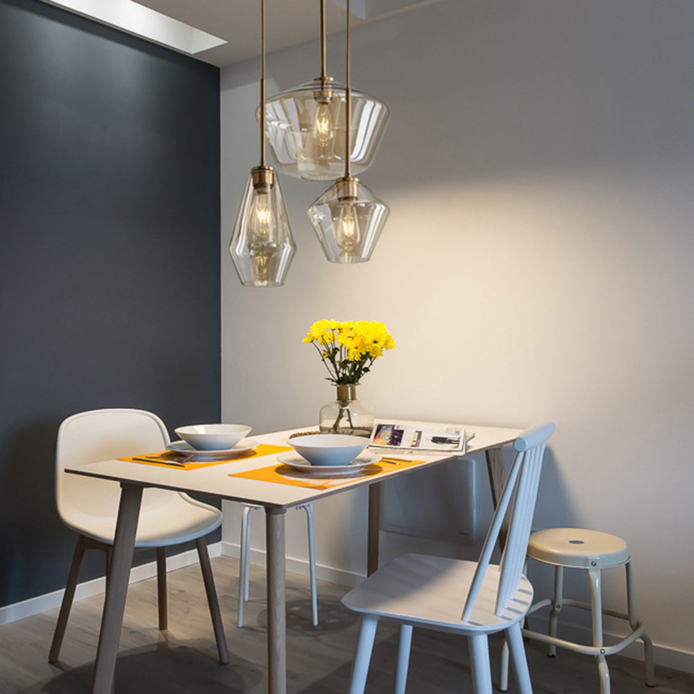 Valentina Moderne Pendelleuchte, Glas, Klar/Bernstein, Schlafzimmer