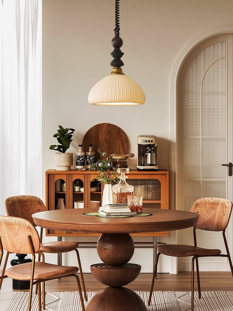 Halcyon Modern Minimalistisch Bogen Holz Pendelleuchte-Letslighting