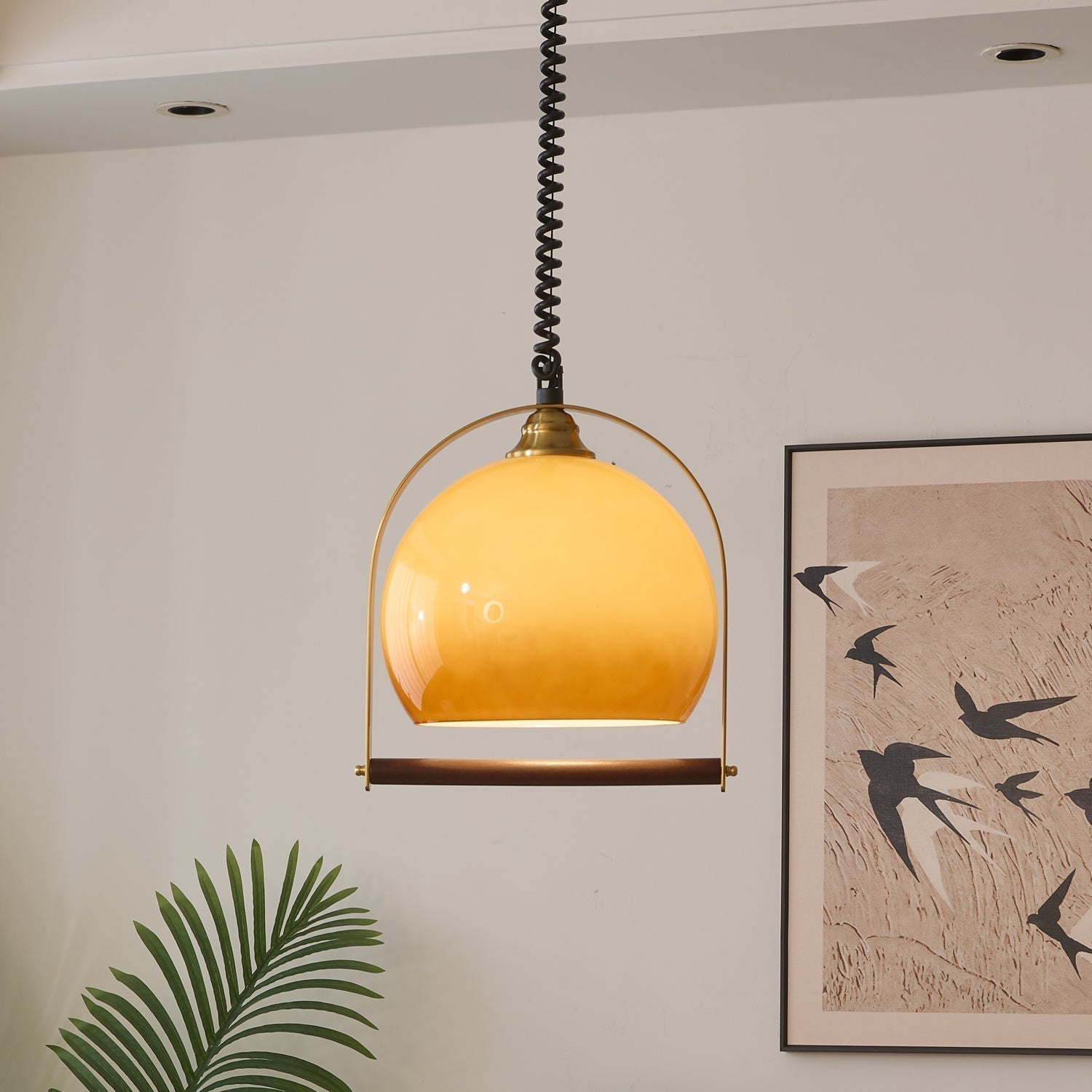 Halcyon Modern Minimalistisch Bogen Holz Pendelleuchte-Letslighting