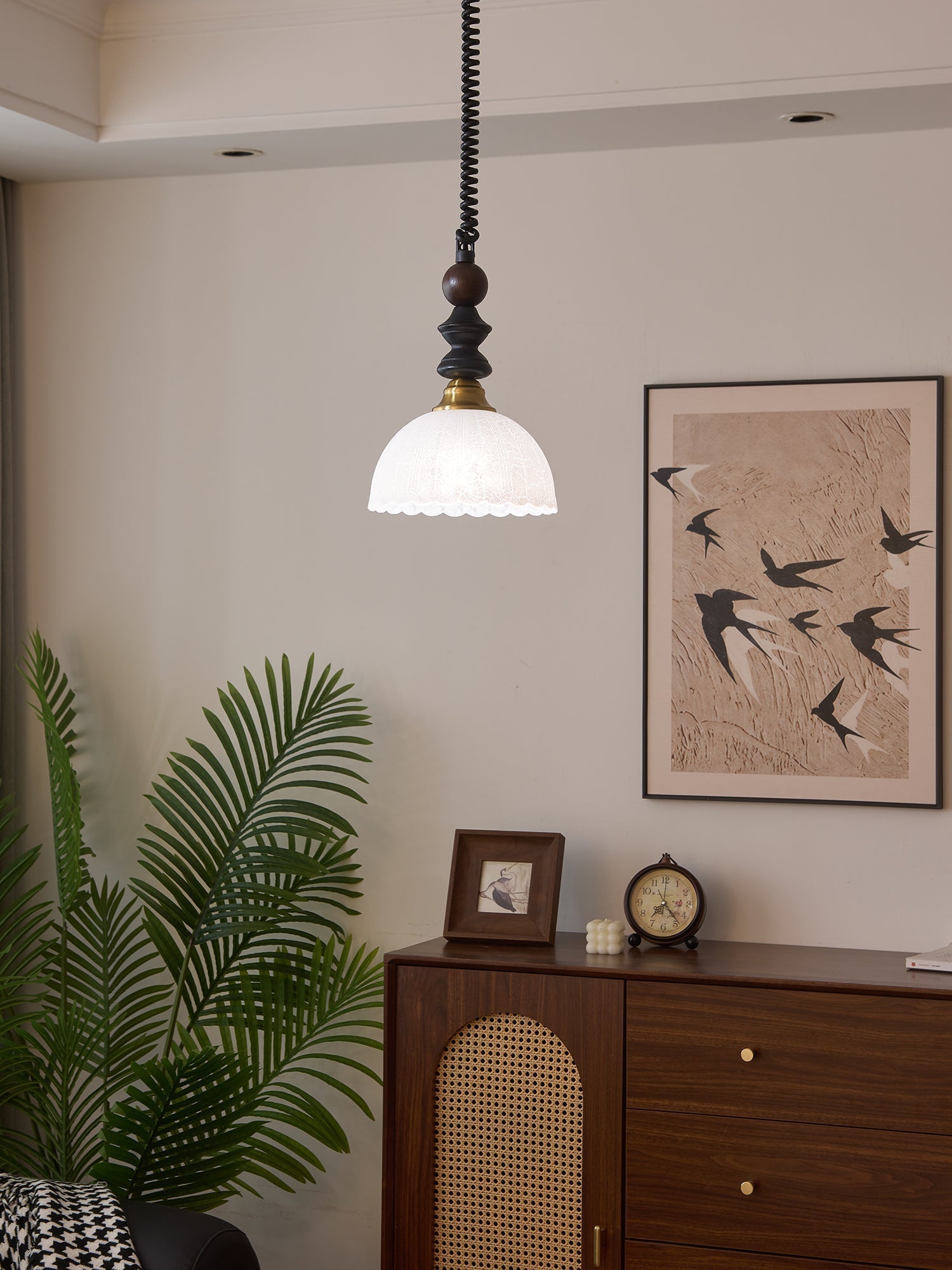 Halcyon Modern Minimalistisch Bogen Holz Pendelleuchte-Letslighting