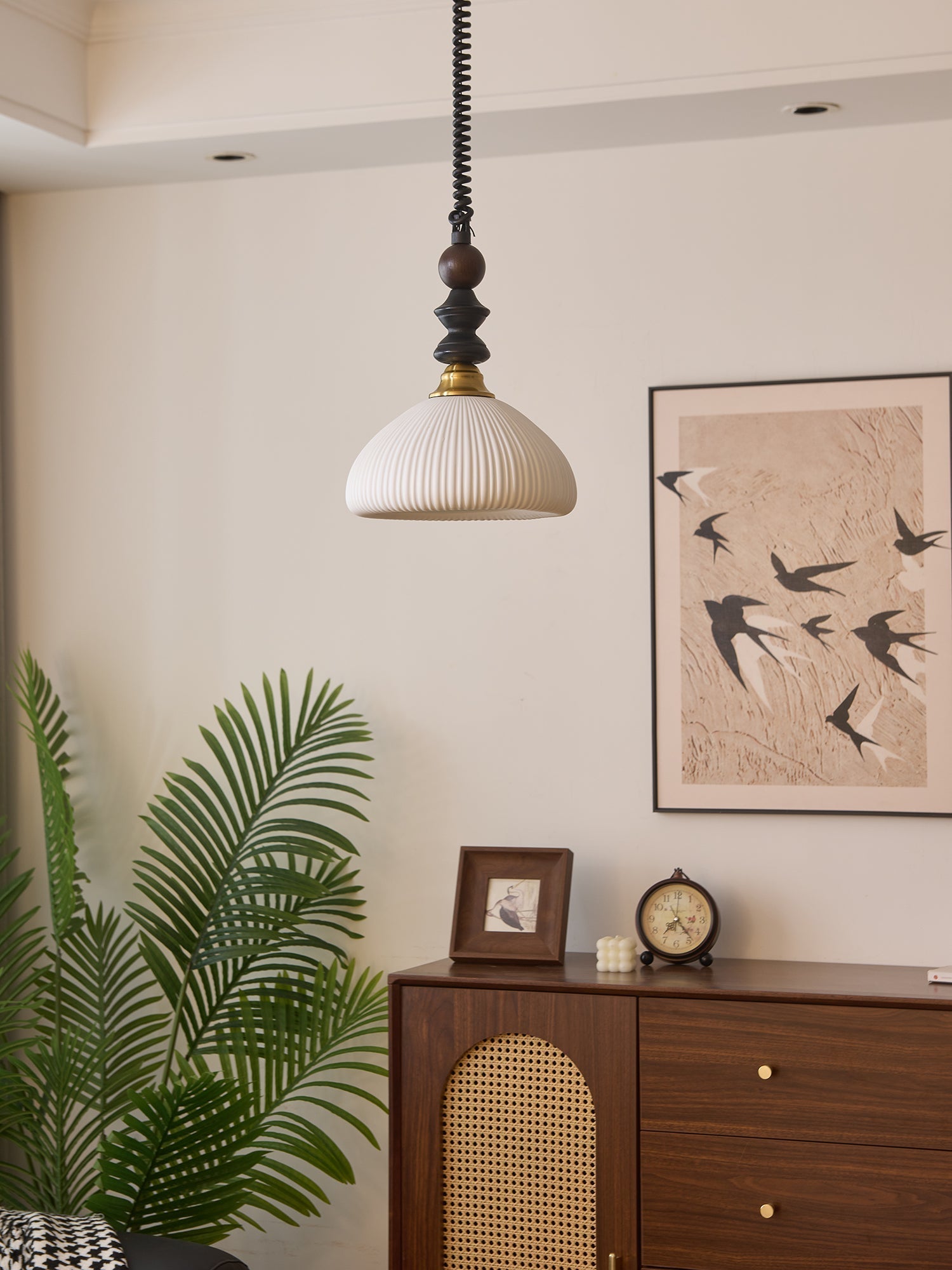 Halcyon Modern Minimalistisch Bogen Holz Pendelleuchte-Letslighting