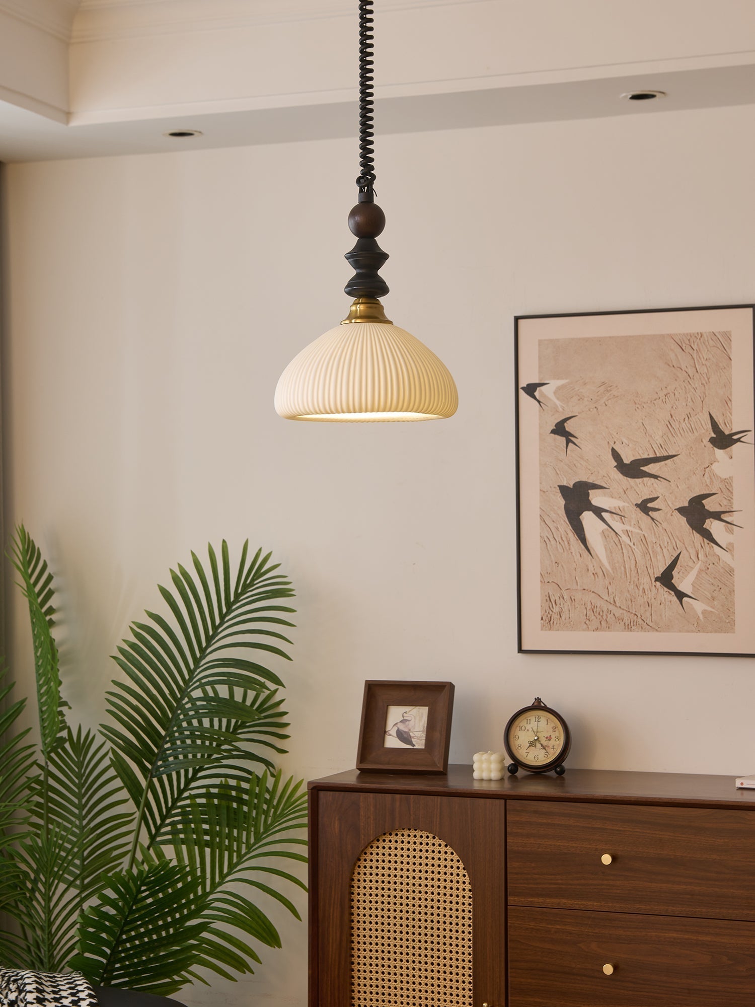 Halcyon Modern Minimalistisch Bogen Holz Pendelleuchte-Letslighting