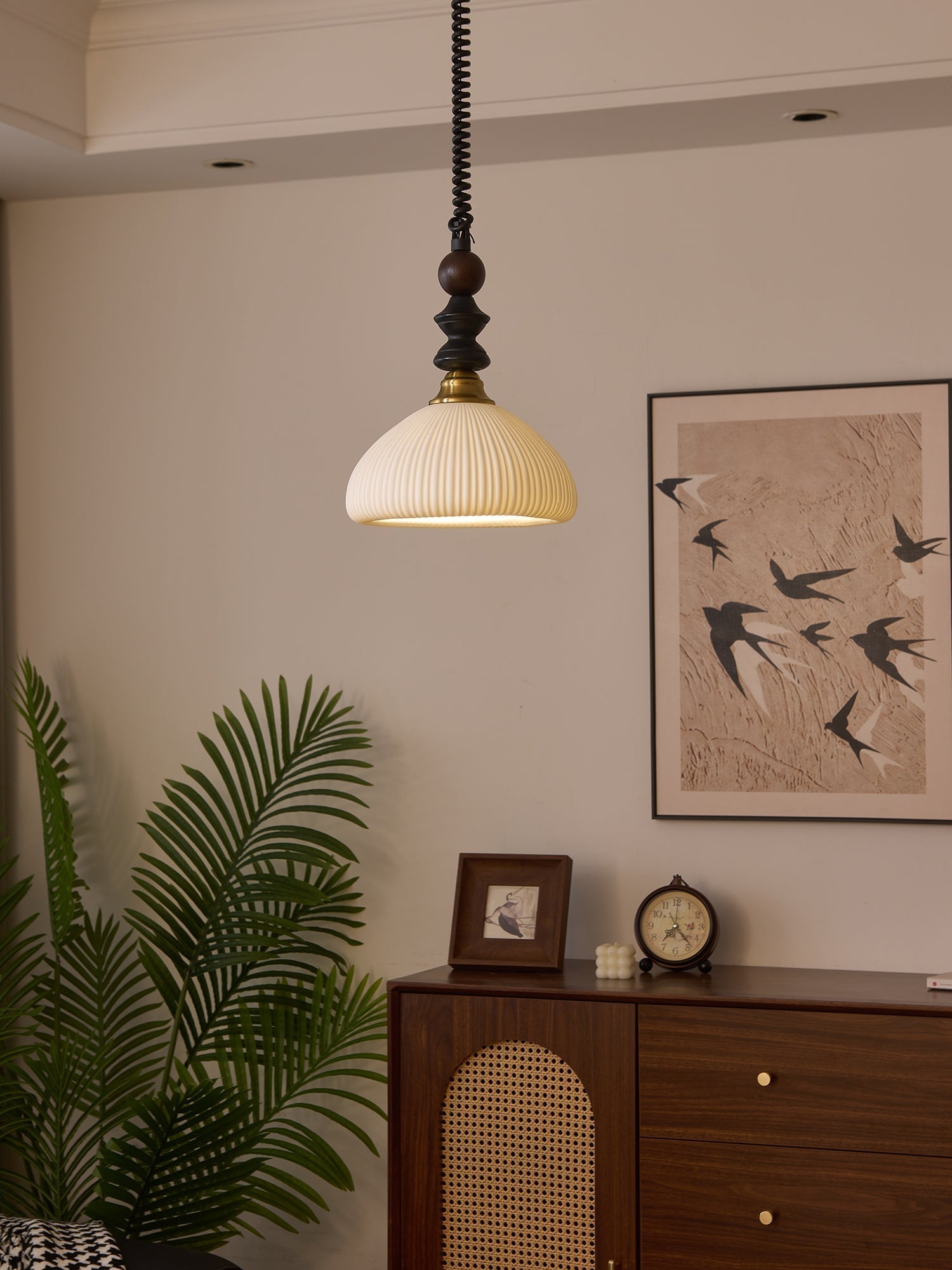 Halcyon Modern Minimalistisch Bogen Holz Pendelleuchte-Letslighting