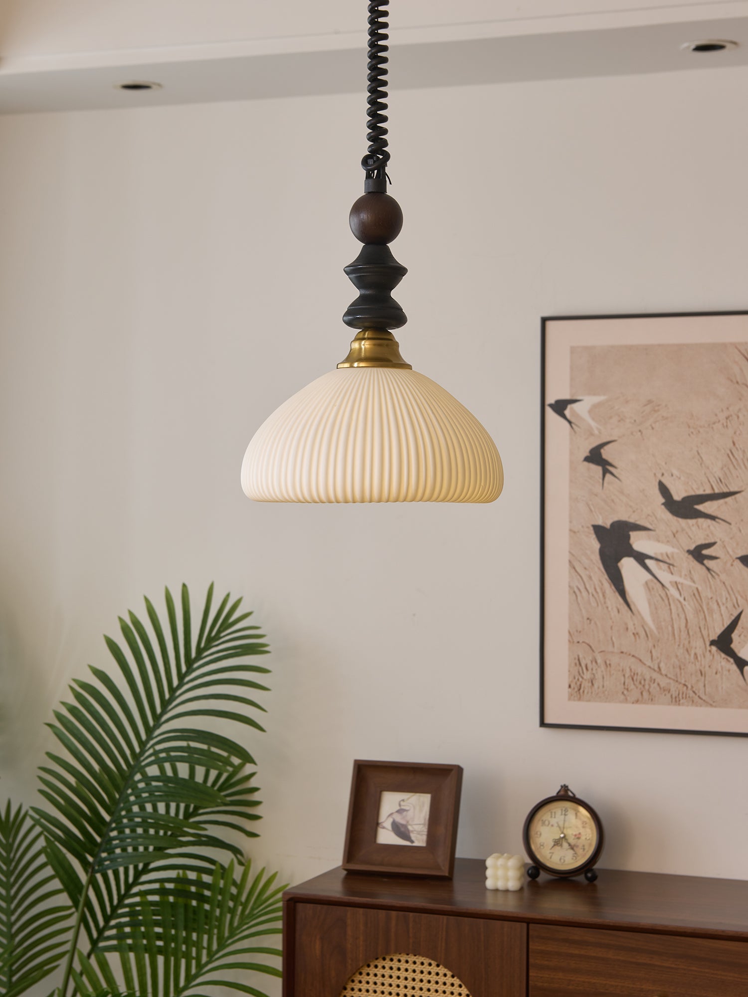 Halcyon Modern Minimalistisch Bogen Holz Pendelleuchte-Letslighting