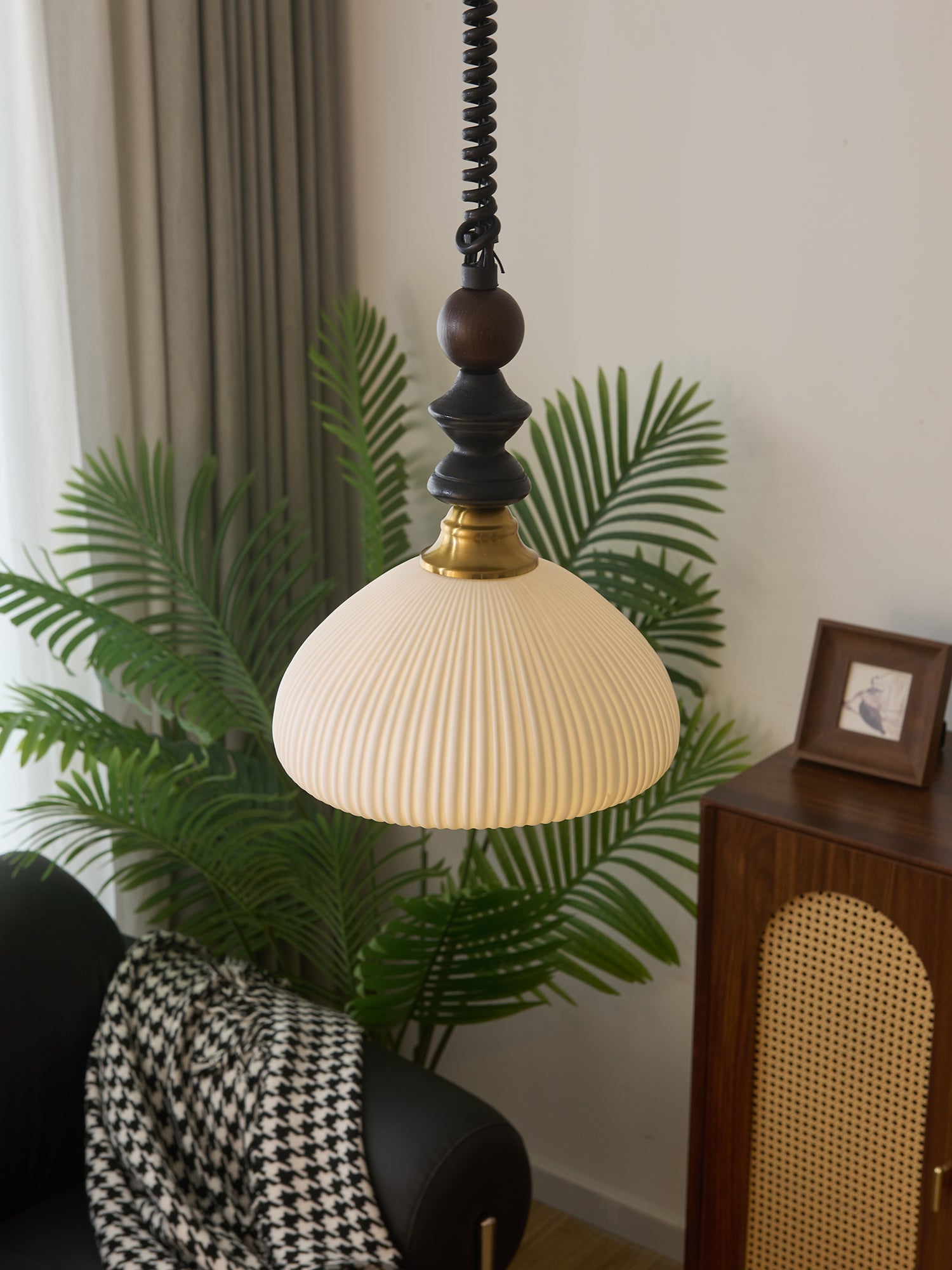 Halcyon Modern Minimalistisch Bogen Holz Pendelleuchte-Letslighting