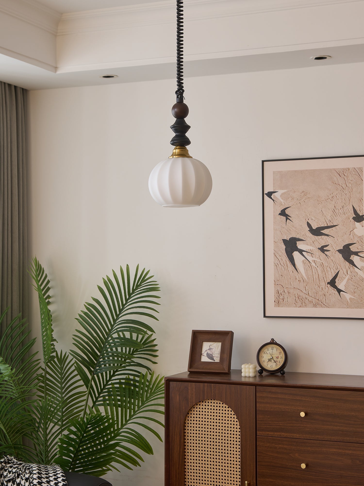 Halcyon Modern Minimalistisch Bogen Holz Pendelleuchte-Letslighting
