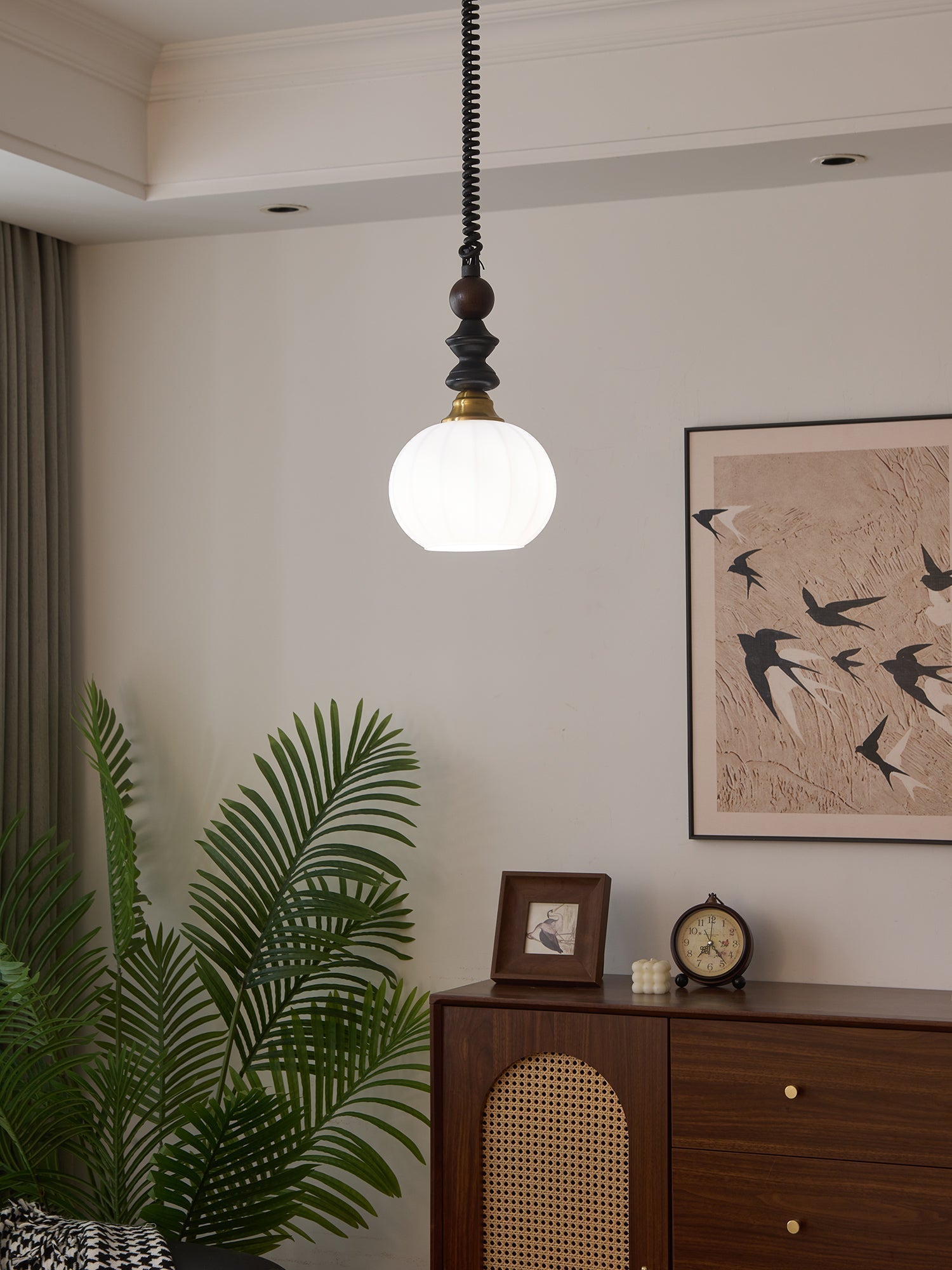 Halcyon Modern Minimalistisch Bogen Holz Pendelleuchte-Letslighting