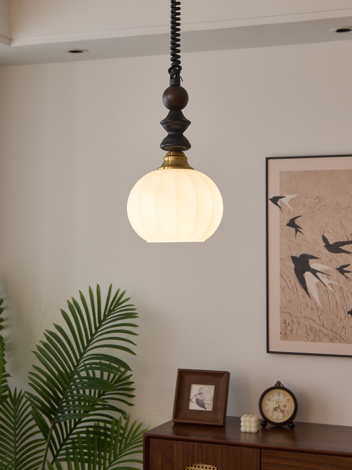 Halcyon Modern Minimalistisch Bogen Holz Pendelleuchte-Letslighting