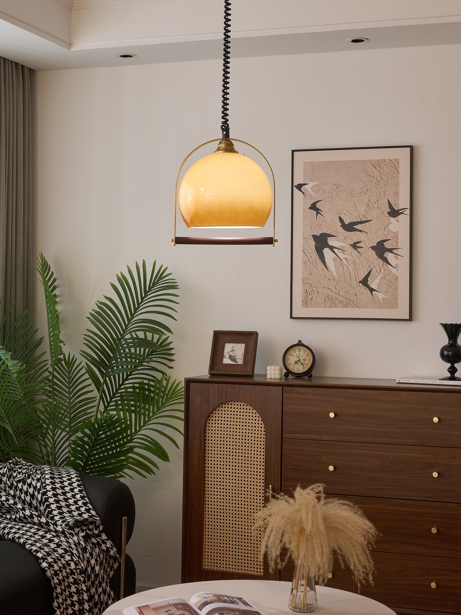 Halcyon Modern Minimalistisch Bogen Holz Pendelleuchte-Letslighting