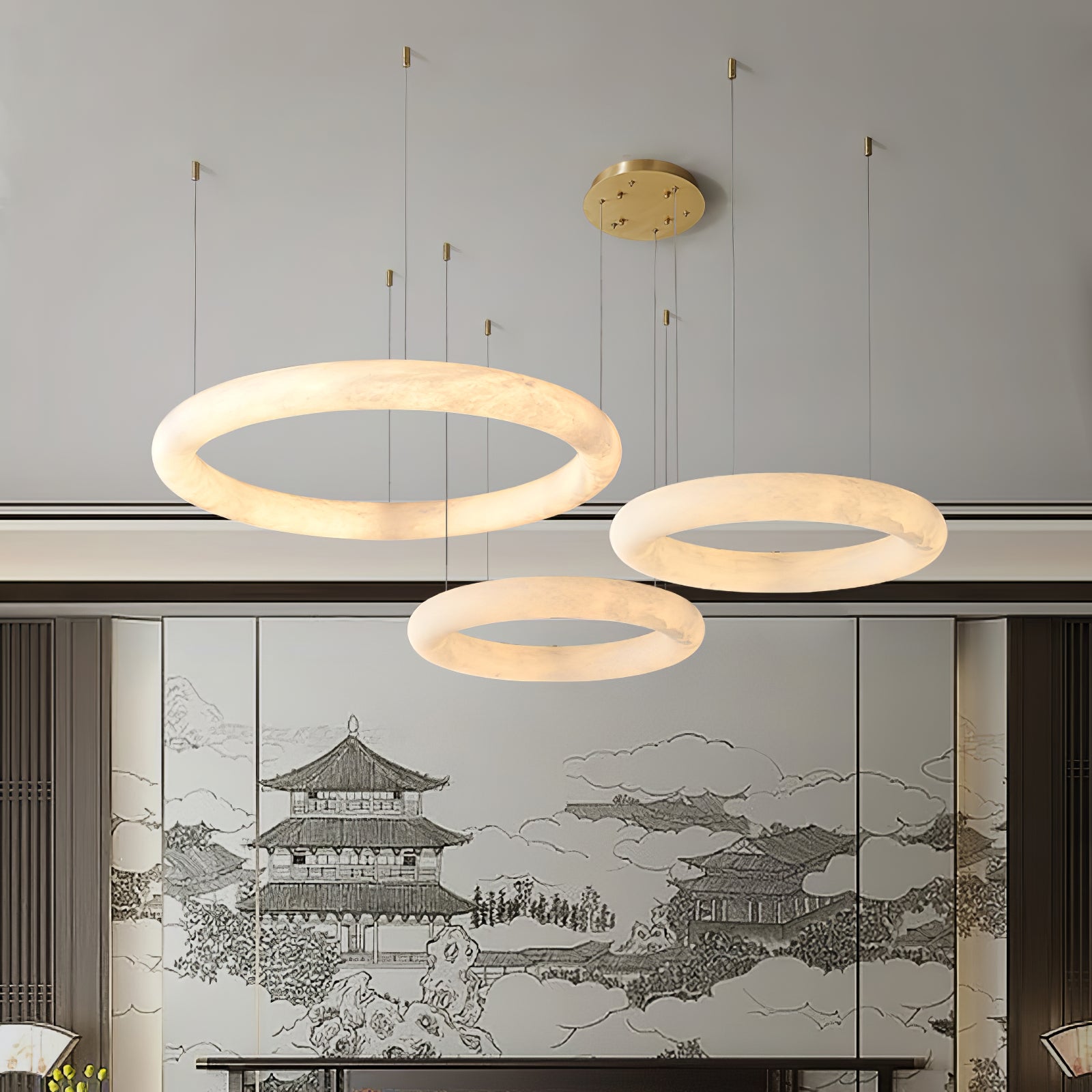 Erzorila Circular Alabaster Pendant Light - Neutralighting