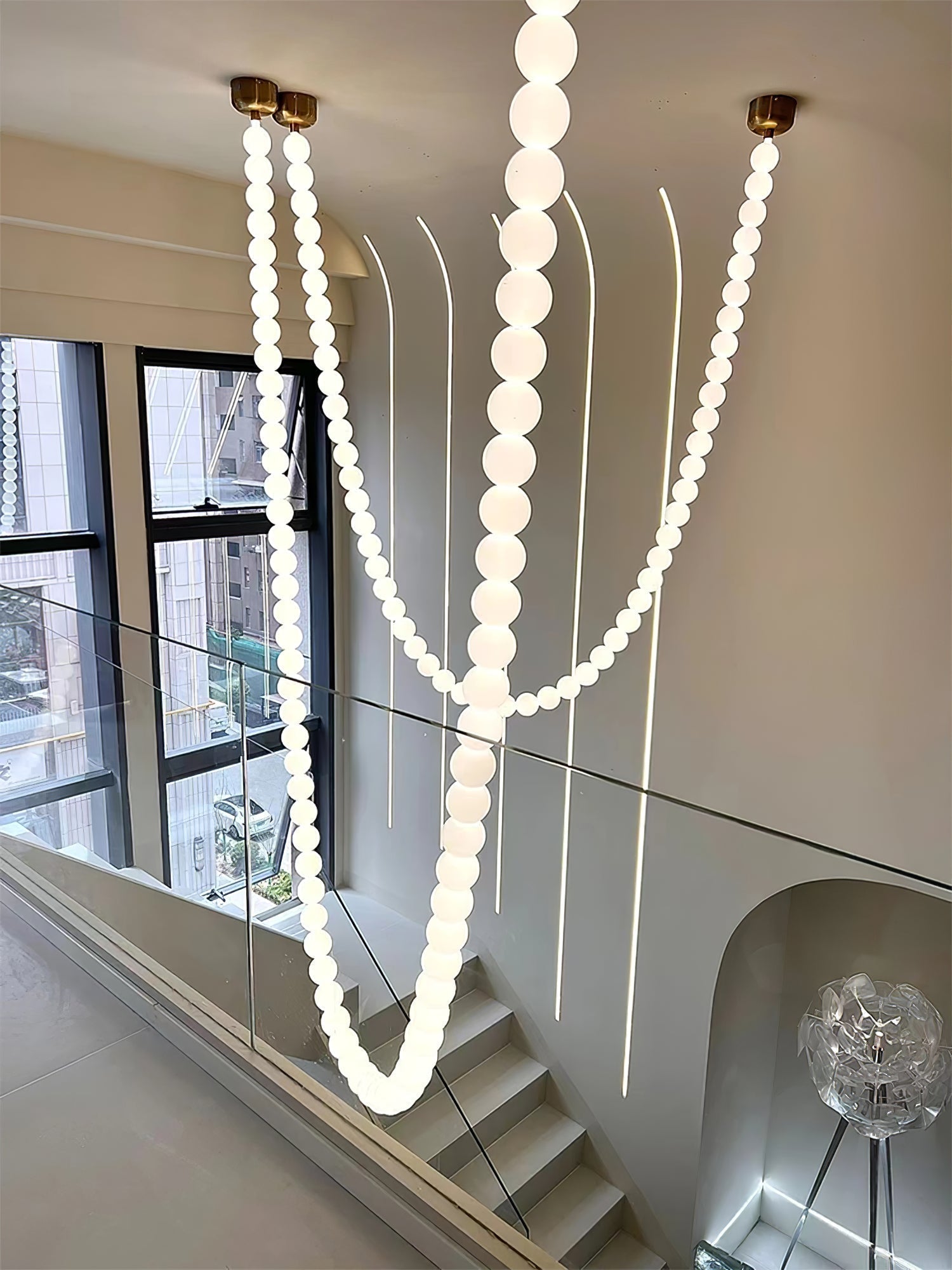 Pearl Kaskaden-Kronleuchter aus Glasperlen-Letslighting