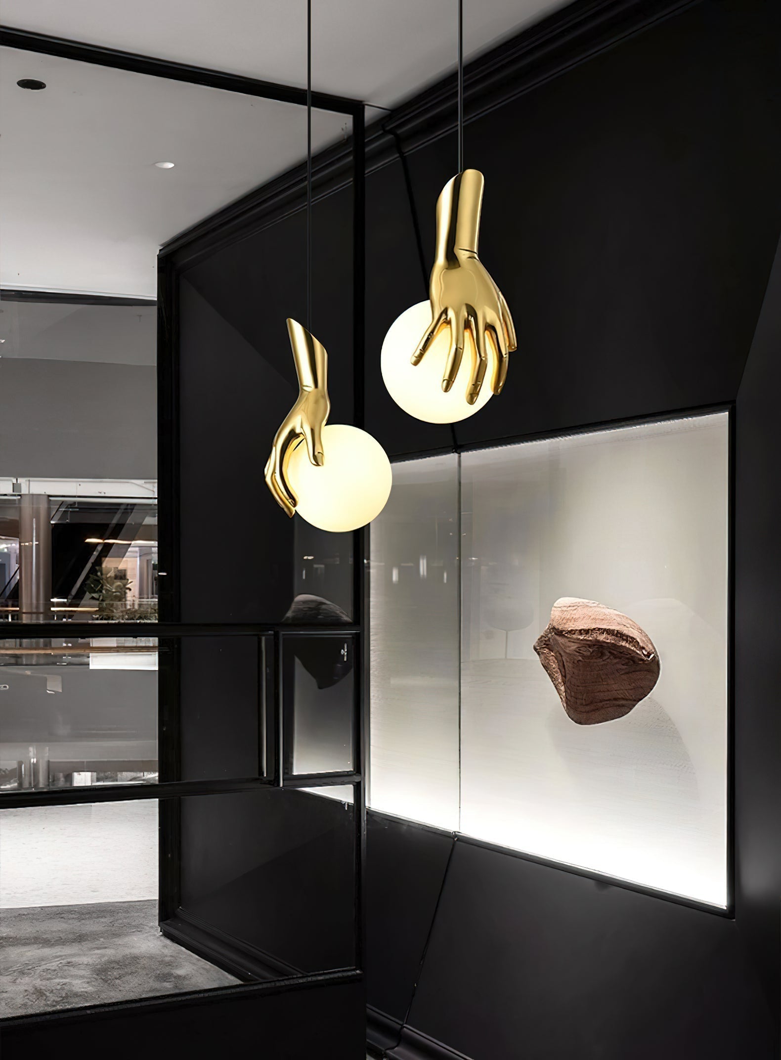 Avnorira Messing Glas Hand Kugel Pendelleuchte-Letslighting