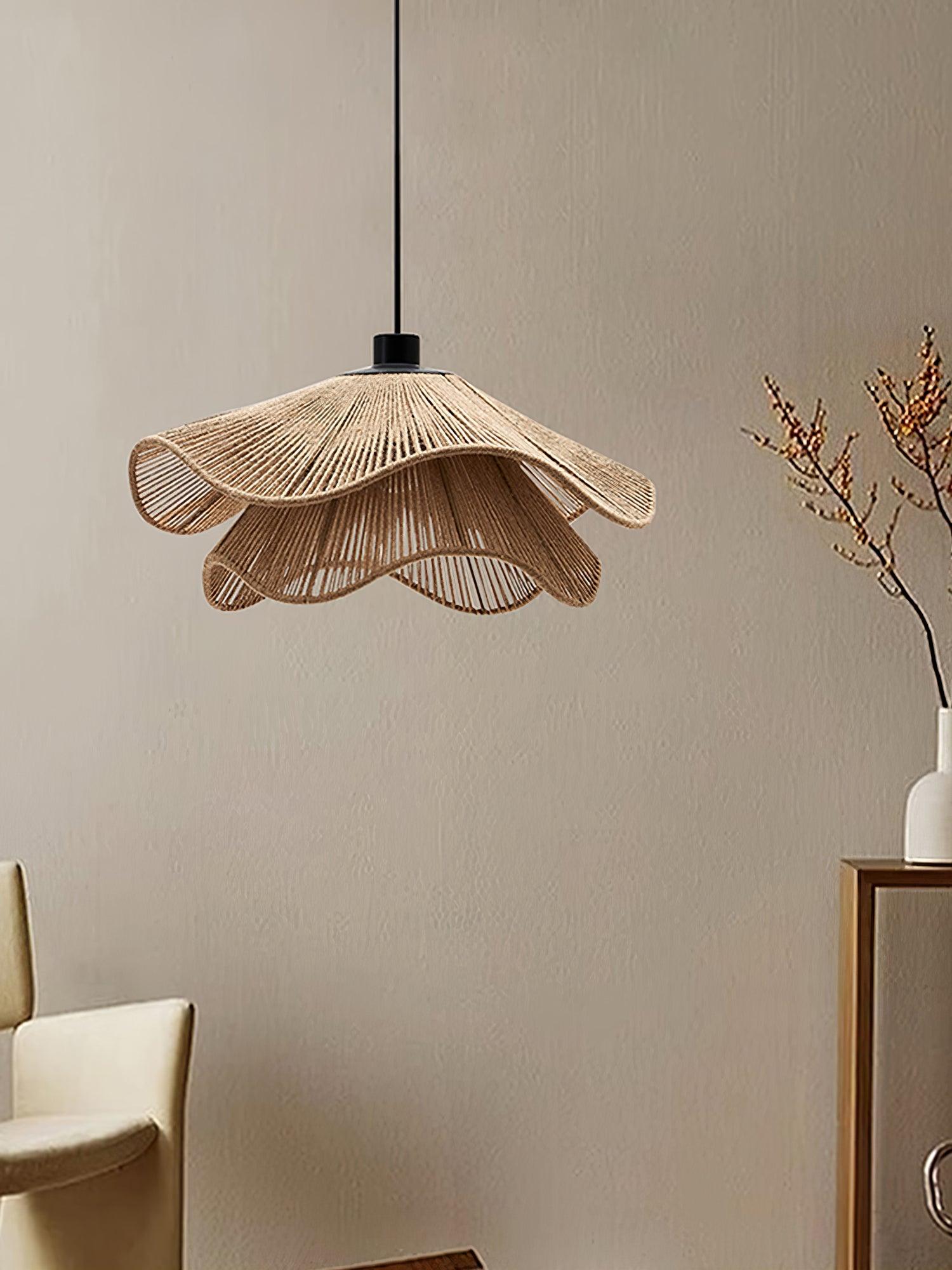 Lustra Pendelleuchte Handgefertigter Strohhut-Letslighting