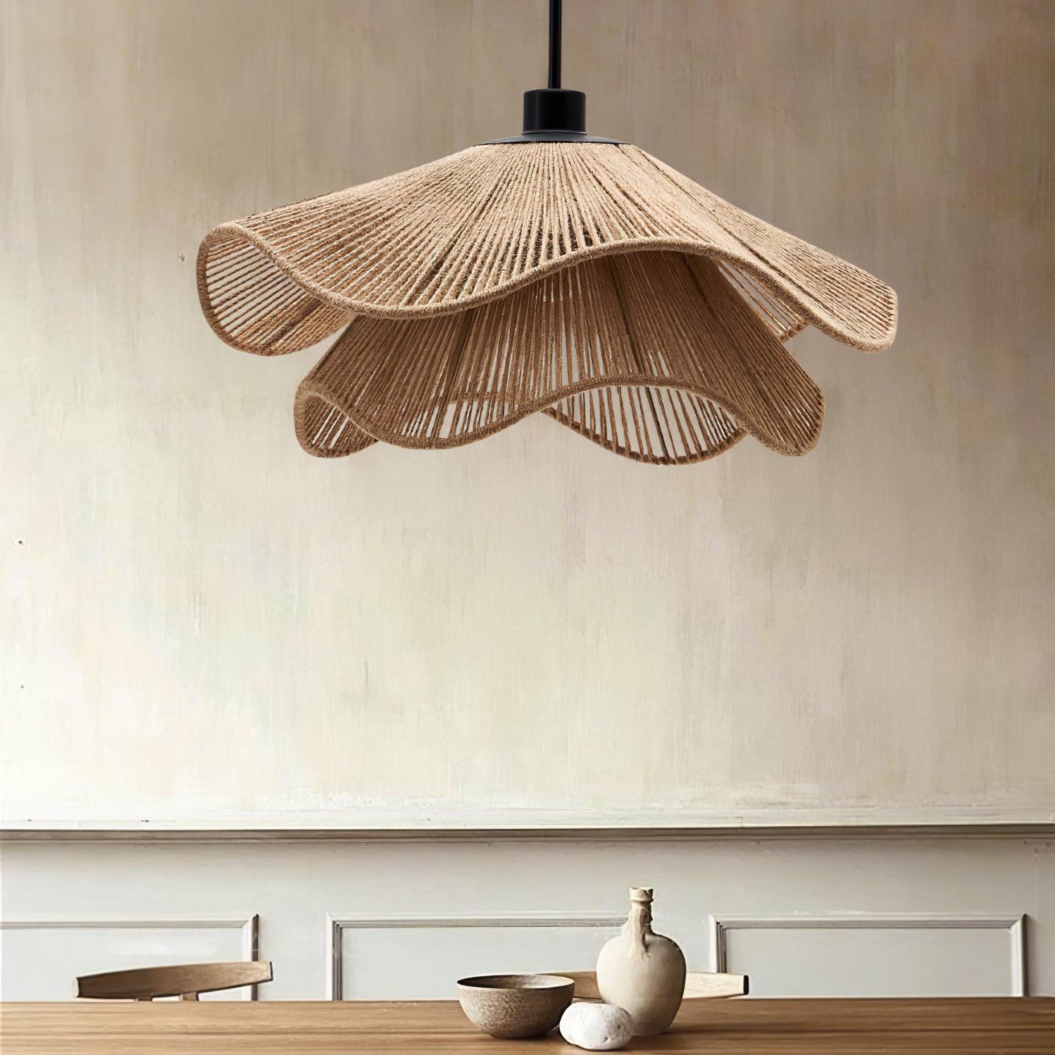 Lustra Pendelleuchte Handgefertigter Strohhut-Letslighting