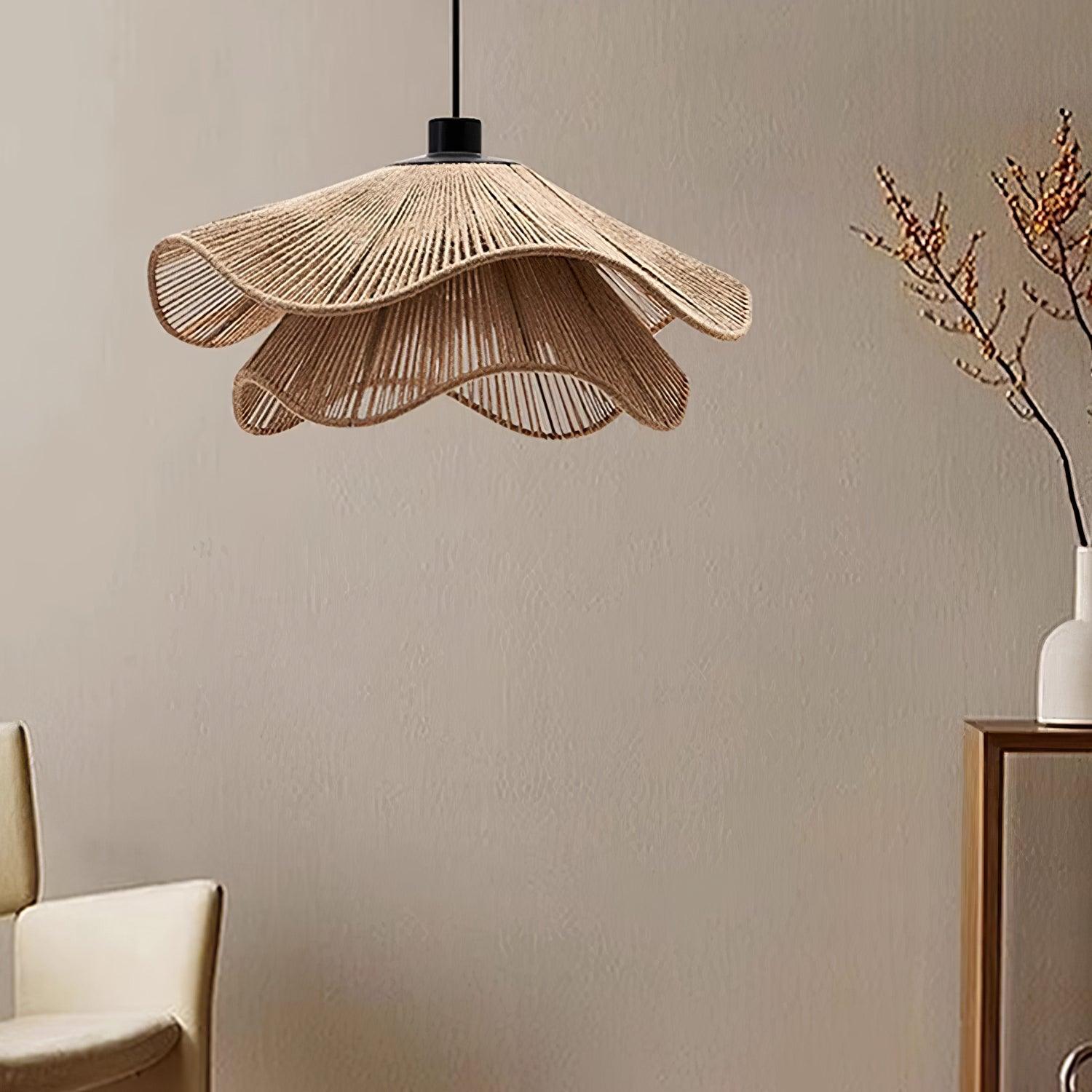 Lustra Pendelleuchte Handgefertigter Strohhut-Letslighting