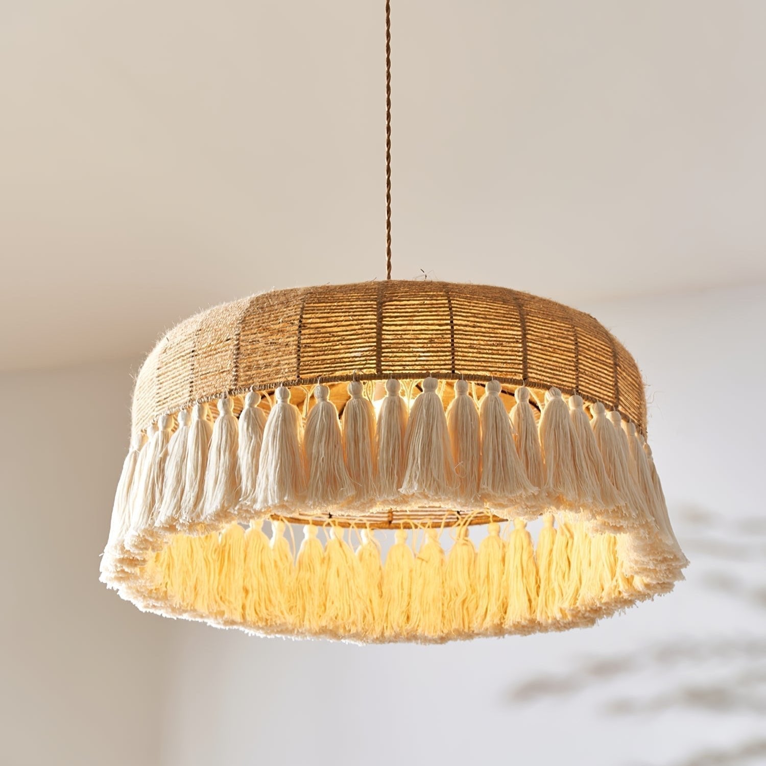 Boho Handgewebt Jute Pendelleuchte Leuchte-Letslighting