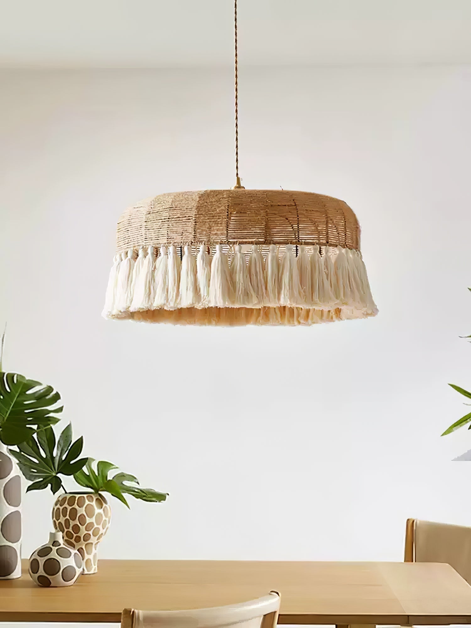 Boho Handgewebt Jute Pendelleuchte Leuchte-Letslighting