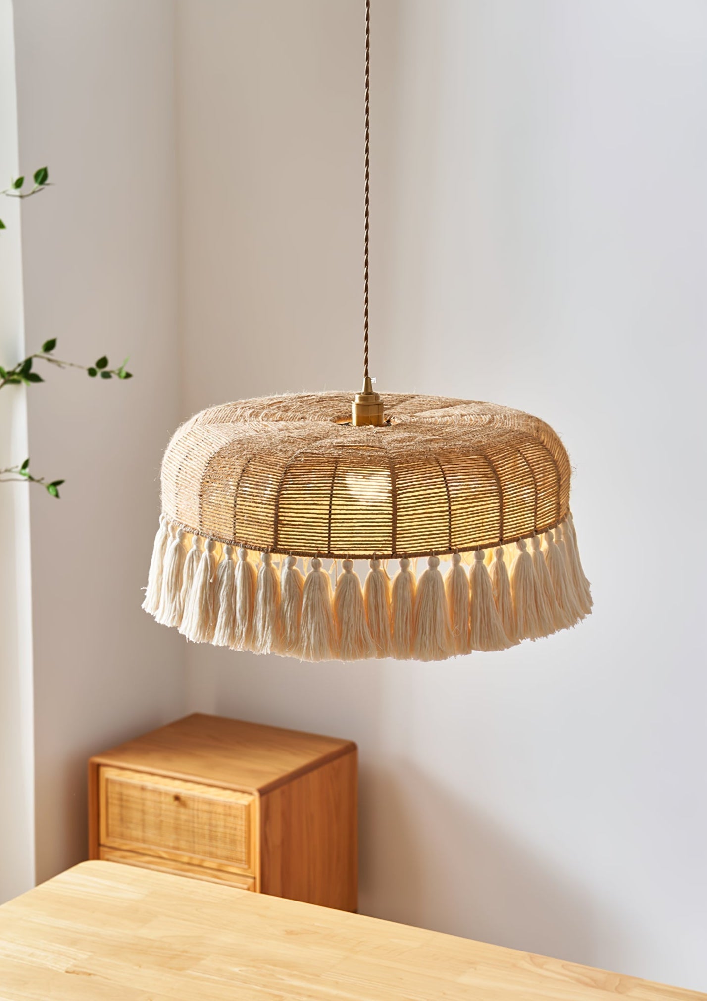 Boho Handgewebt Jute Pendelleuchte Leuchte-Letslighting