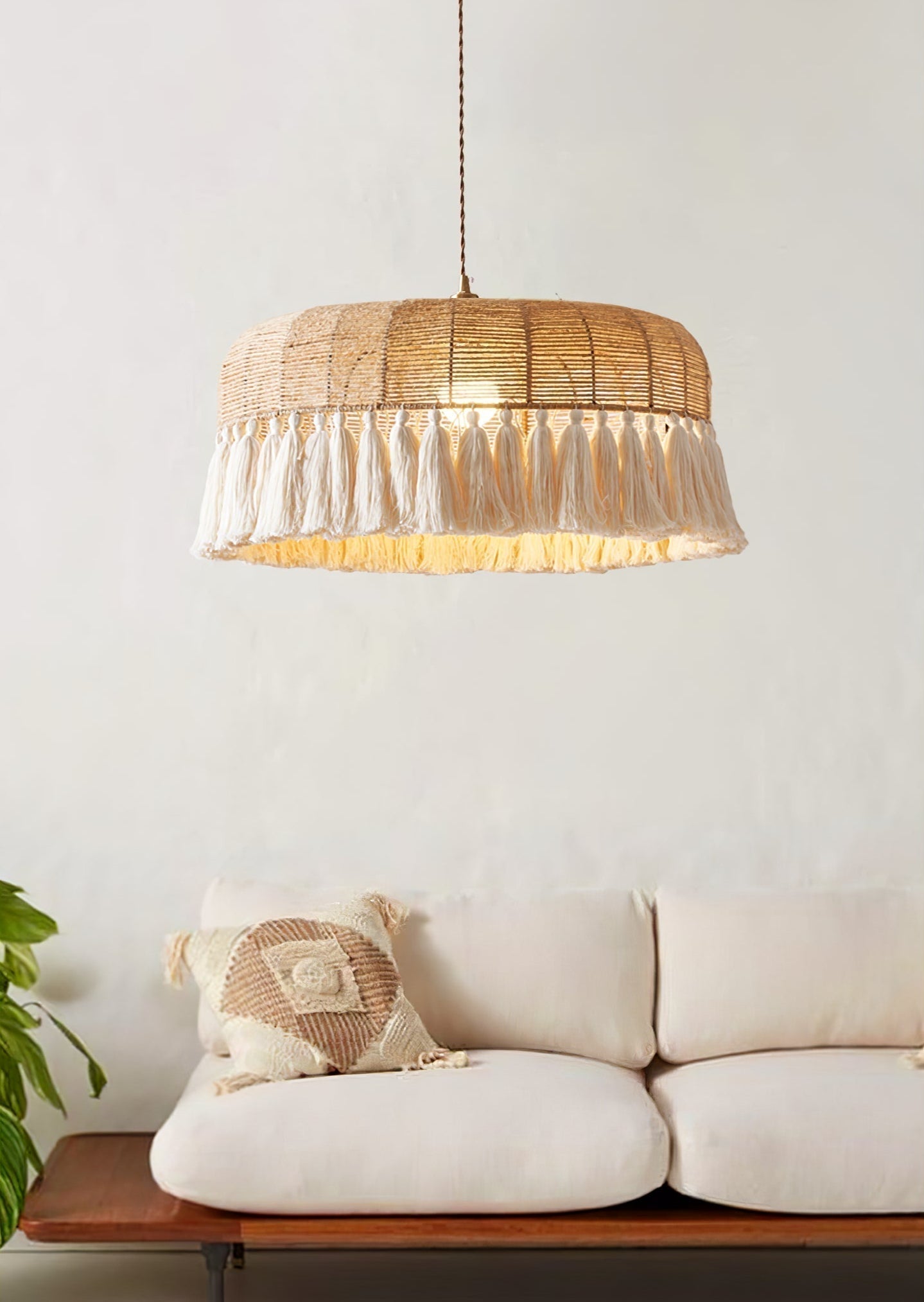Boho Handgewebt Jute Pendelleuchte Leuchte-Letslighting