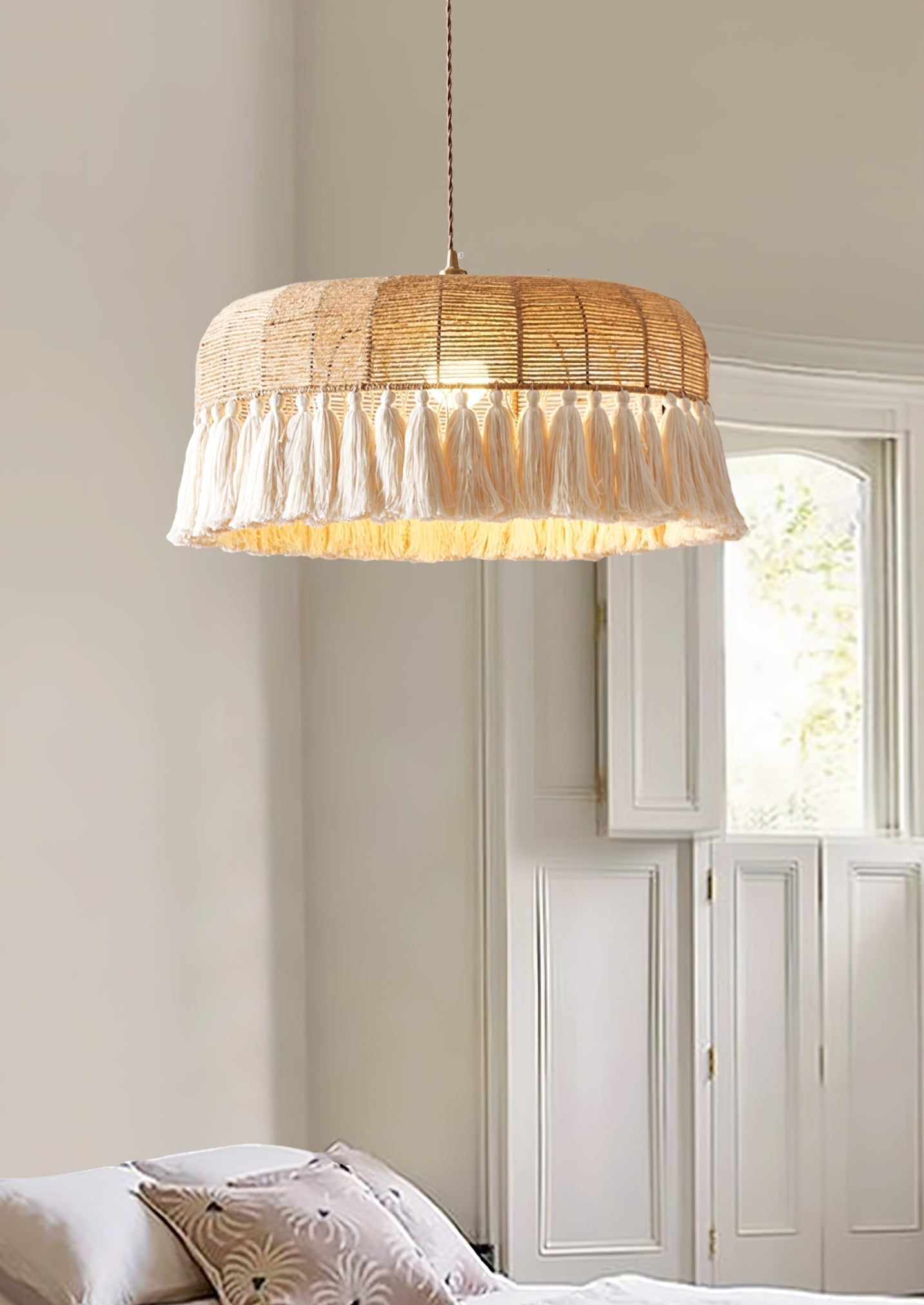 Boho Handgewebt Jute Pendelleuchte Leuchte-Letslighting