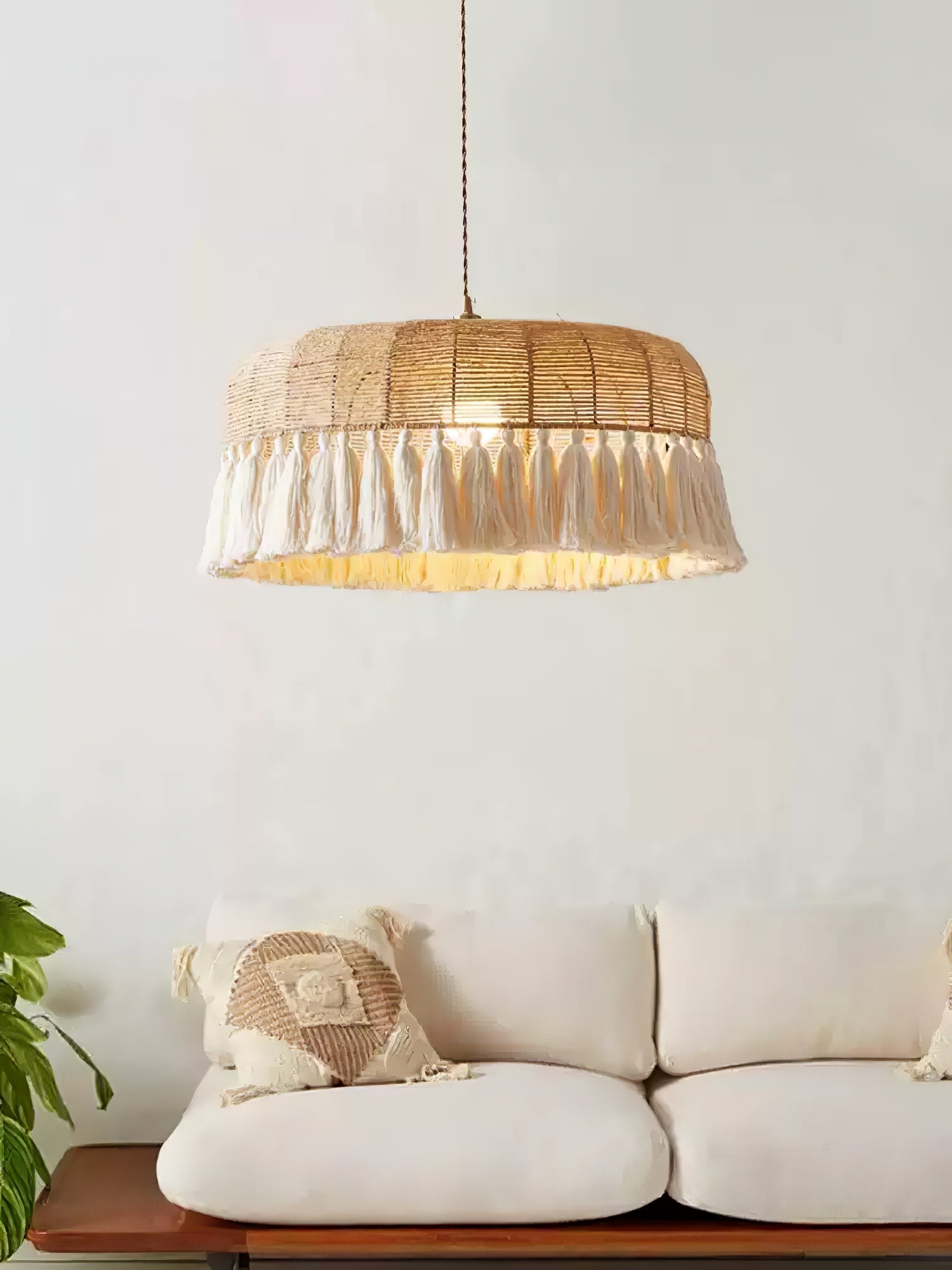 Boho Handgewebt Jute Pendelleuchte Leuchte-Letslighting