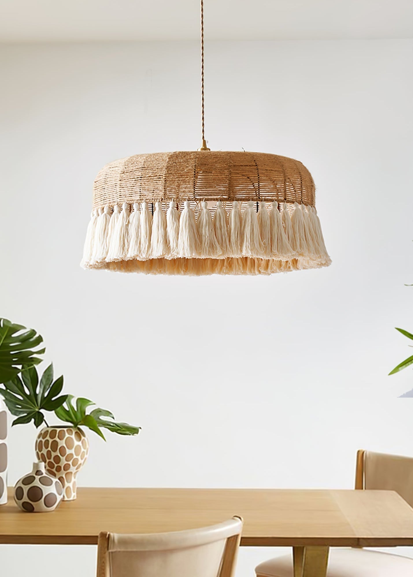 Boho Handgewebt Jute Pendelleuchte Leuchte-Letslighting