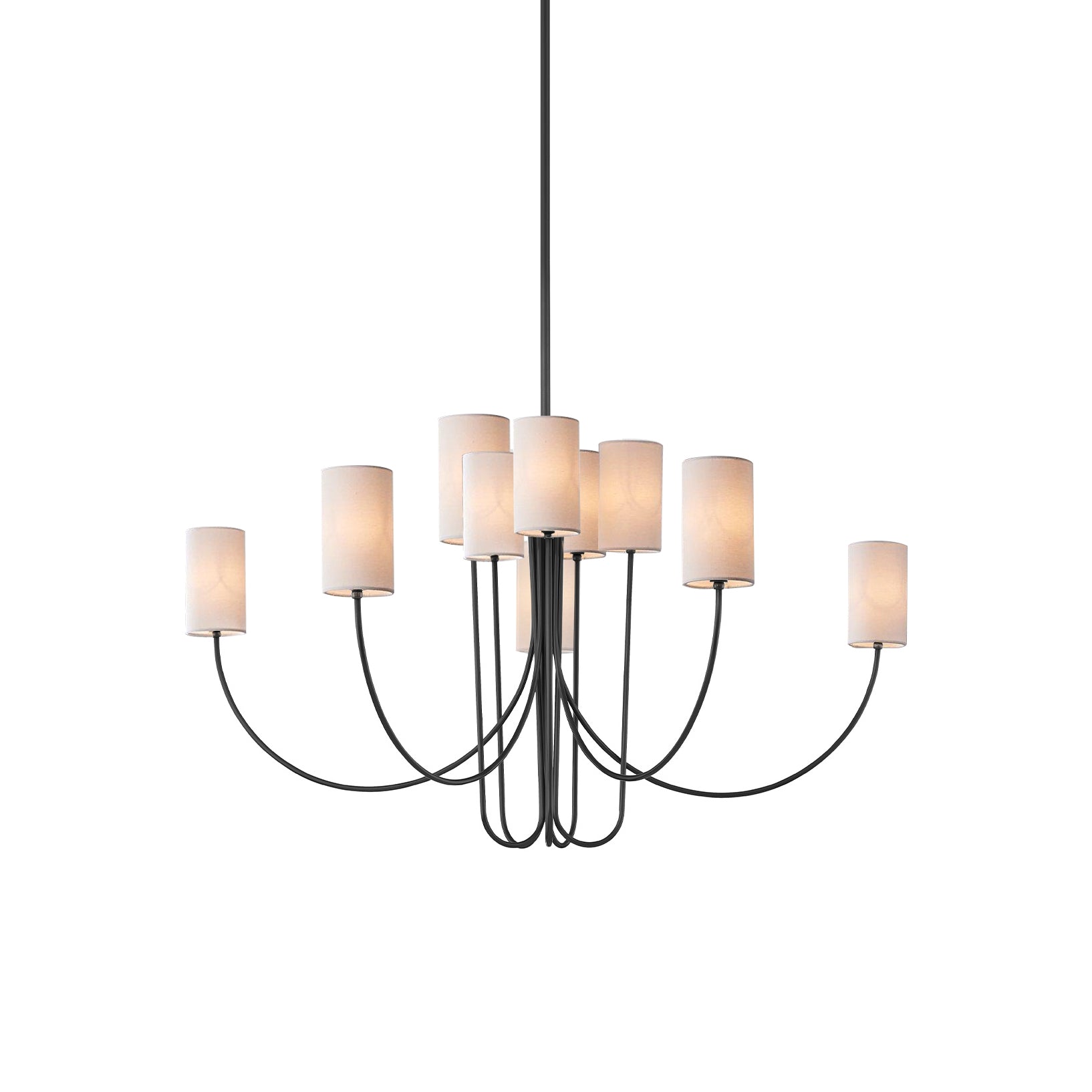Asolira Vintage Industrieller Schwarzer Stoff-Kronleuchter-Letslighting