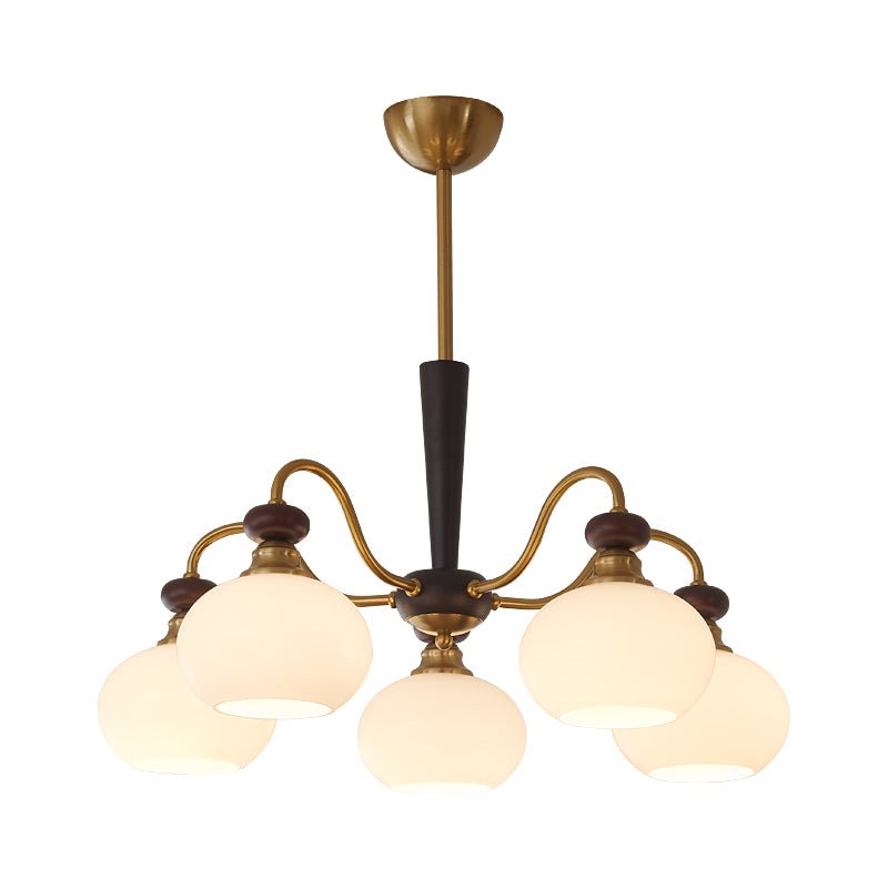 Calaeila Traditionelle Eleganz Kugel Holz Glas Kronleuchter-Letslighting