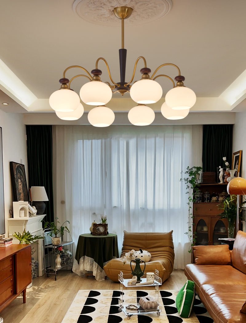 Calaeila Traditionelle Eleganz Kugel Holz Glas Kronleuchter-Letslighting