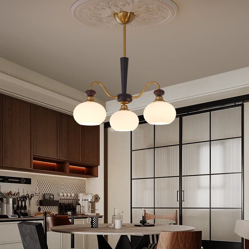 Calaeila Traditionelle Eleganz Kugel Holz Glas Kronleuchter-Letslighting